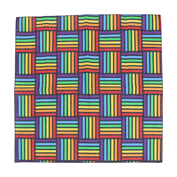 Cotton Rainbow Weave Print Bandana