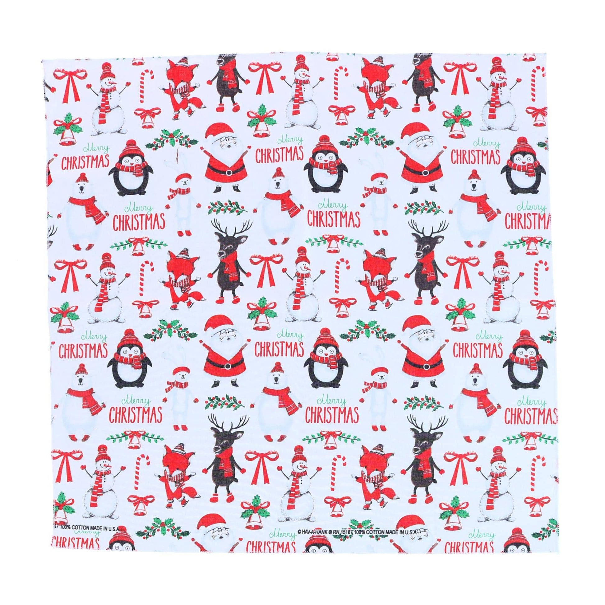 CTM® Cotton Winter Wonderland Christmas Holiday Bandana - Cotton Winter Wonderland Christmas Holiday Bandana