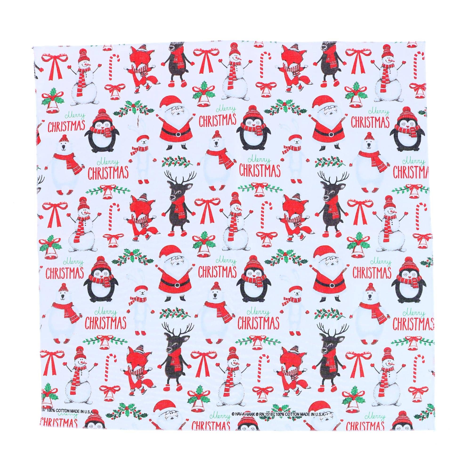 CTM® Cotton Winter Wonderland Christmas Holiday Bandana - Cotton Winter Wonderland Christmas Holiday Bandana