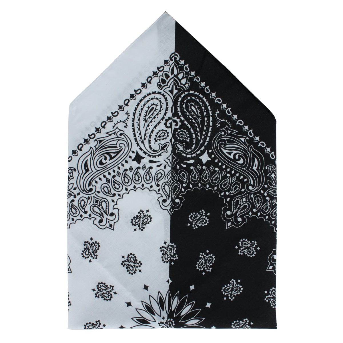 CTM® Split Paisley Print Bandana - Black/White