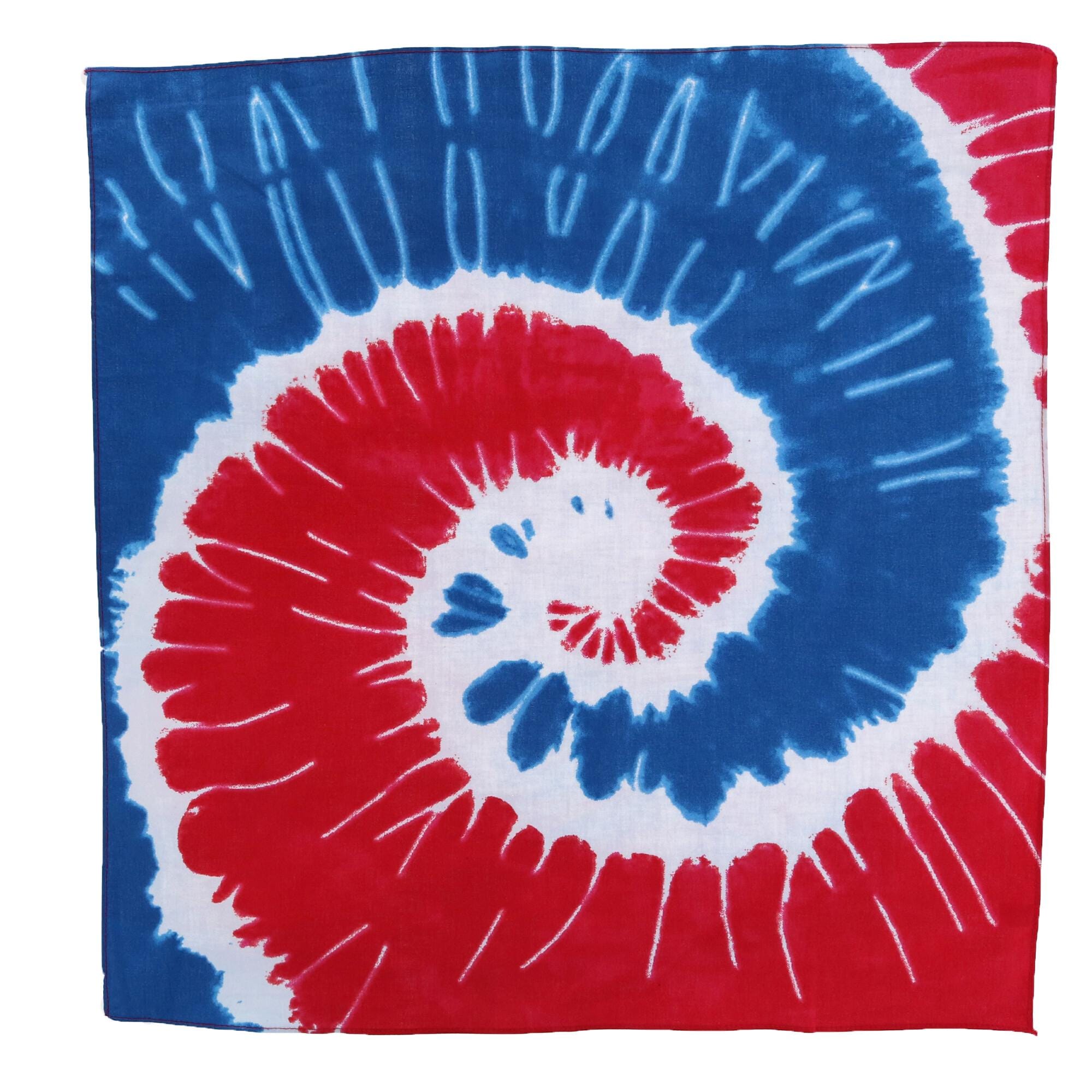 CTM® Patriotic Swirl Tie-Dye Bandana - Patriotic Swirl Tie-Dye Bandana