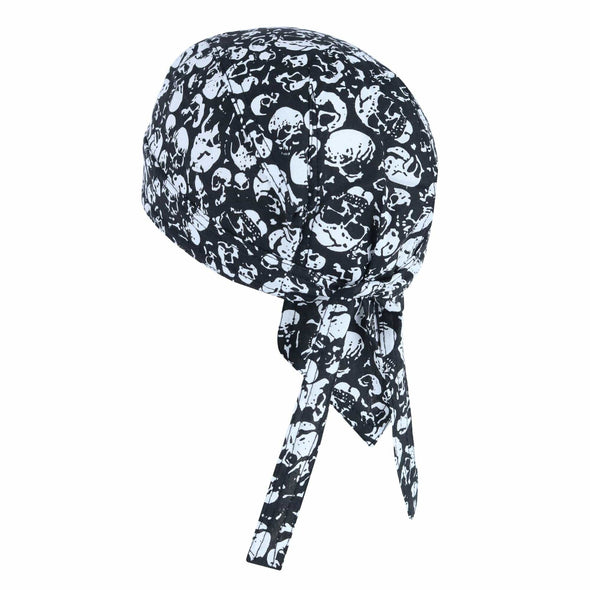 Cotton Premium Lined Skull Print Do Rag