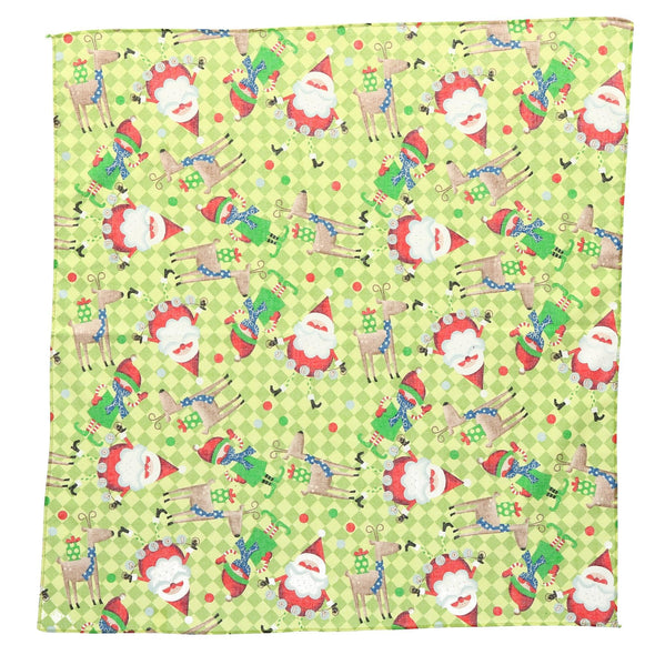 Christmas Santa and Elf Print Holiday Bandana