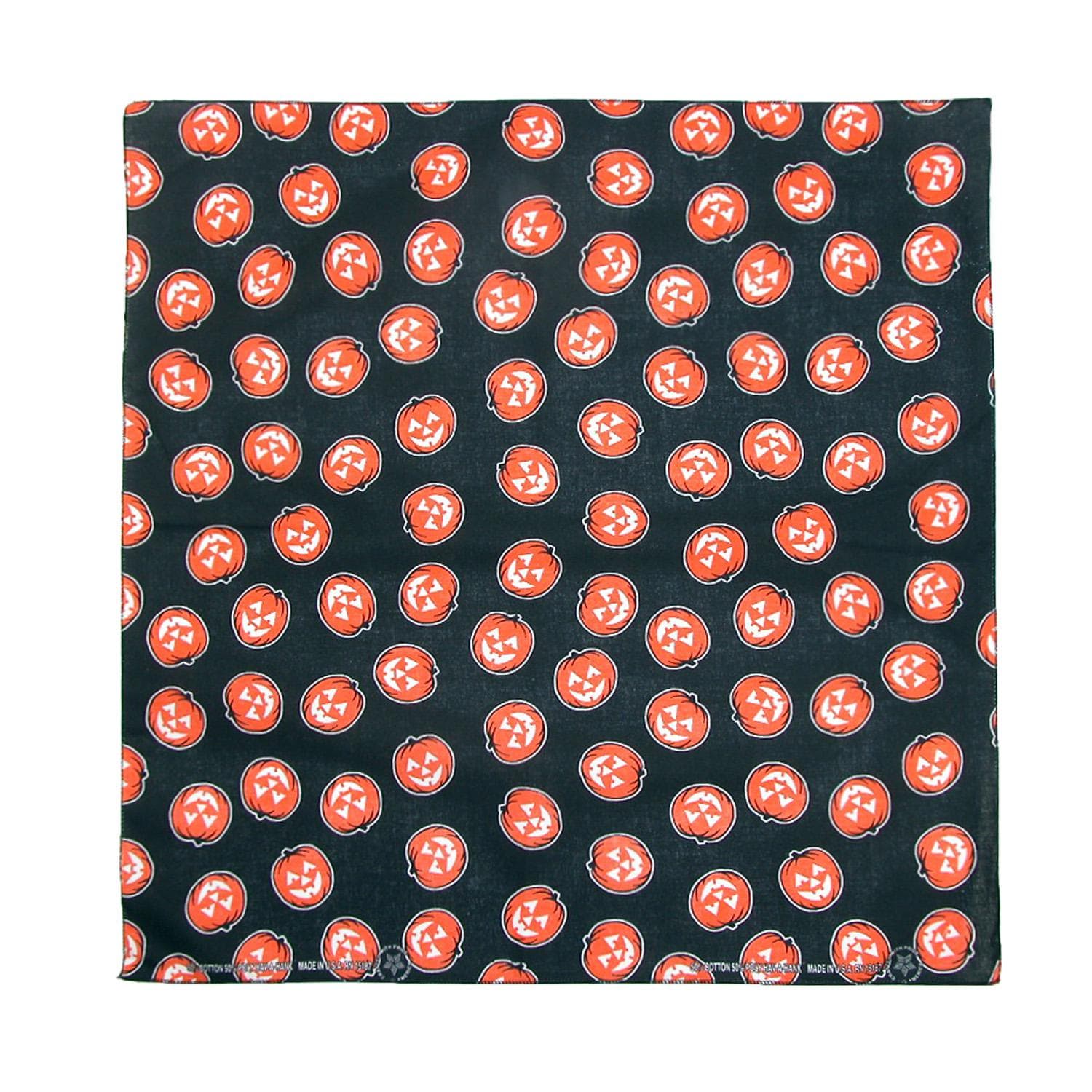 CTM® Glow in the Dark Pumpkin Halloween Holiday Bandana - Glow in the Dark Pumpkin Halloween Holiday Bandana