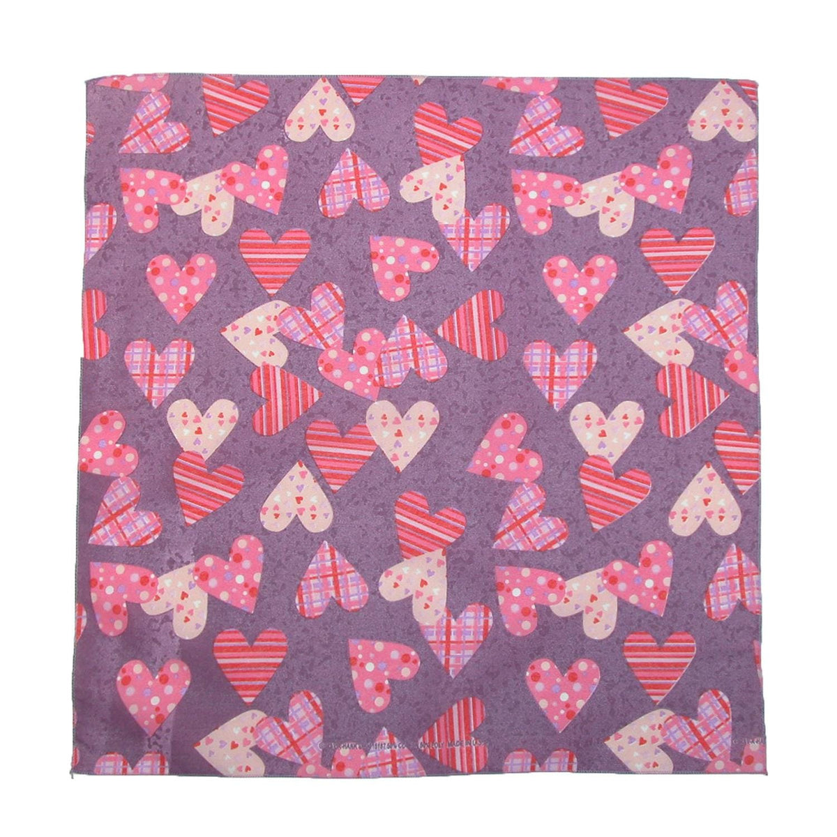 CTM® Plaid and Polka Dot Heart Bandana - Plaid and Polka Dot Heart Bandana