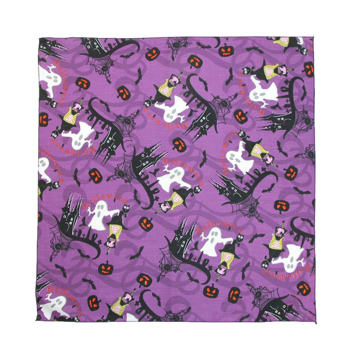 CTM® Glow in the Dark Witches and Ghosts Halloween Holiday Bandana - Glow in the Dark Witches and Ghosts Halloween Holiday Bandana