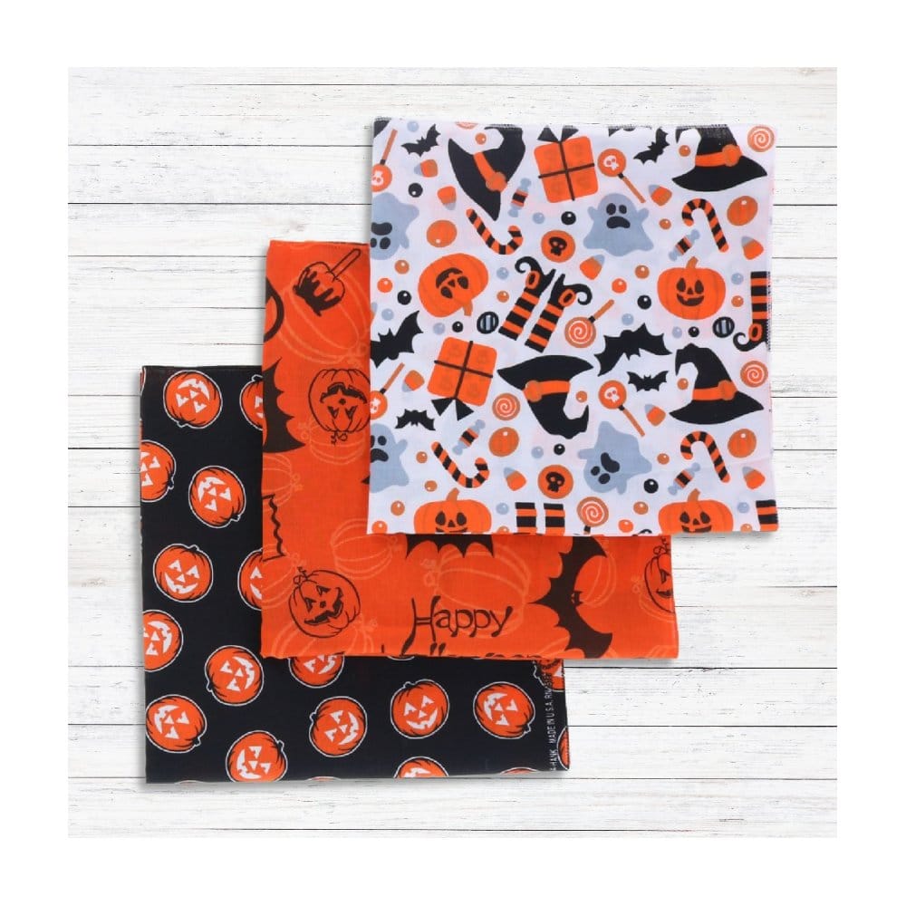 CTM® Glow in the Dark Pumpkin Halloween Holiday Bandana - Black