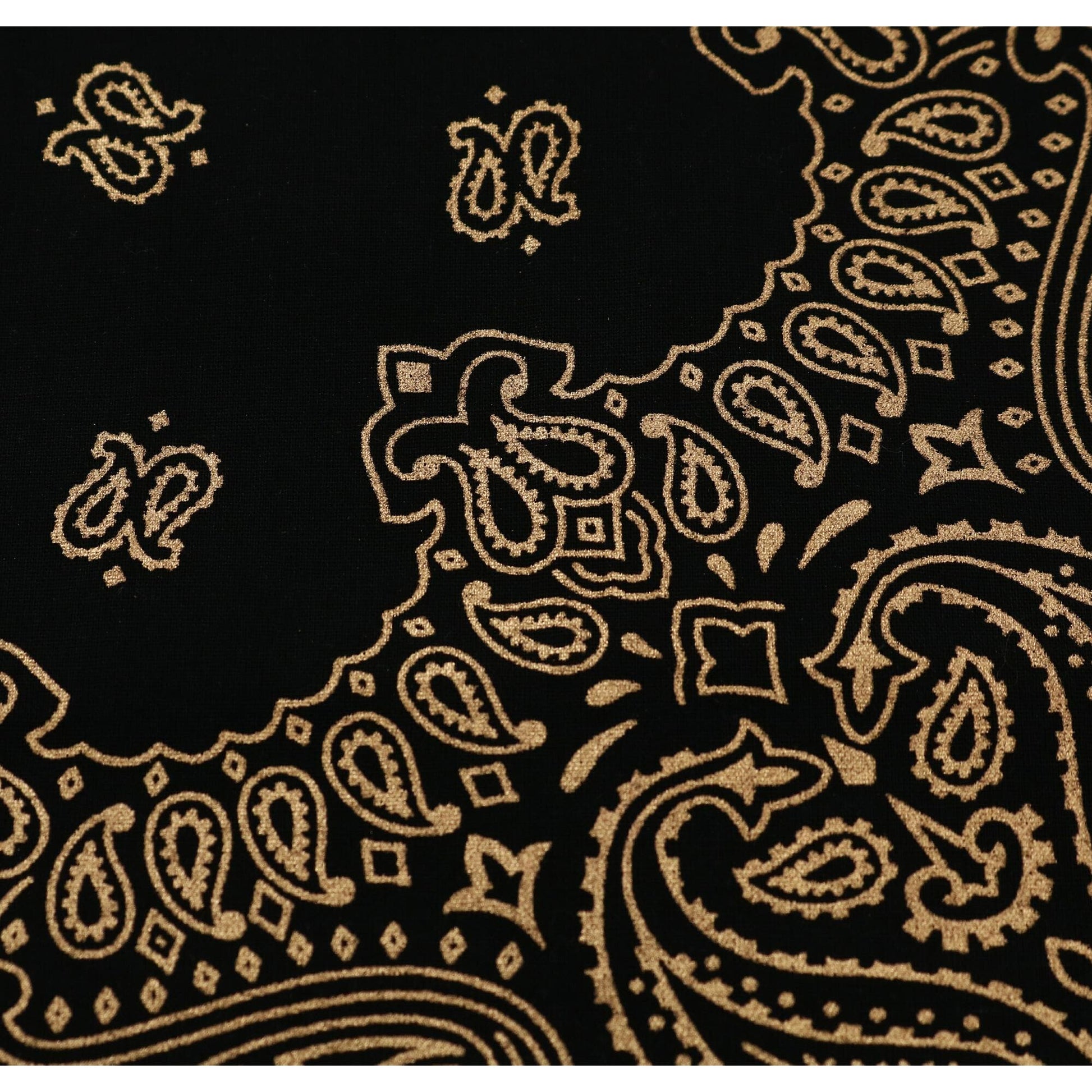 CTM® Metallic Gold Paisley Print Bandana - Black