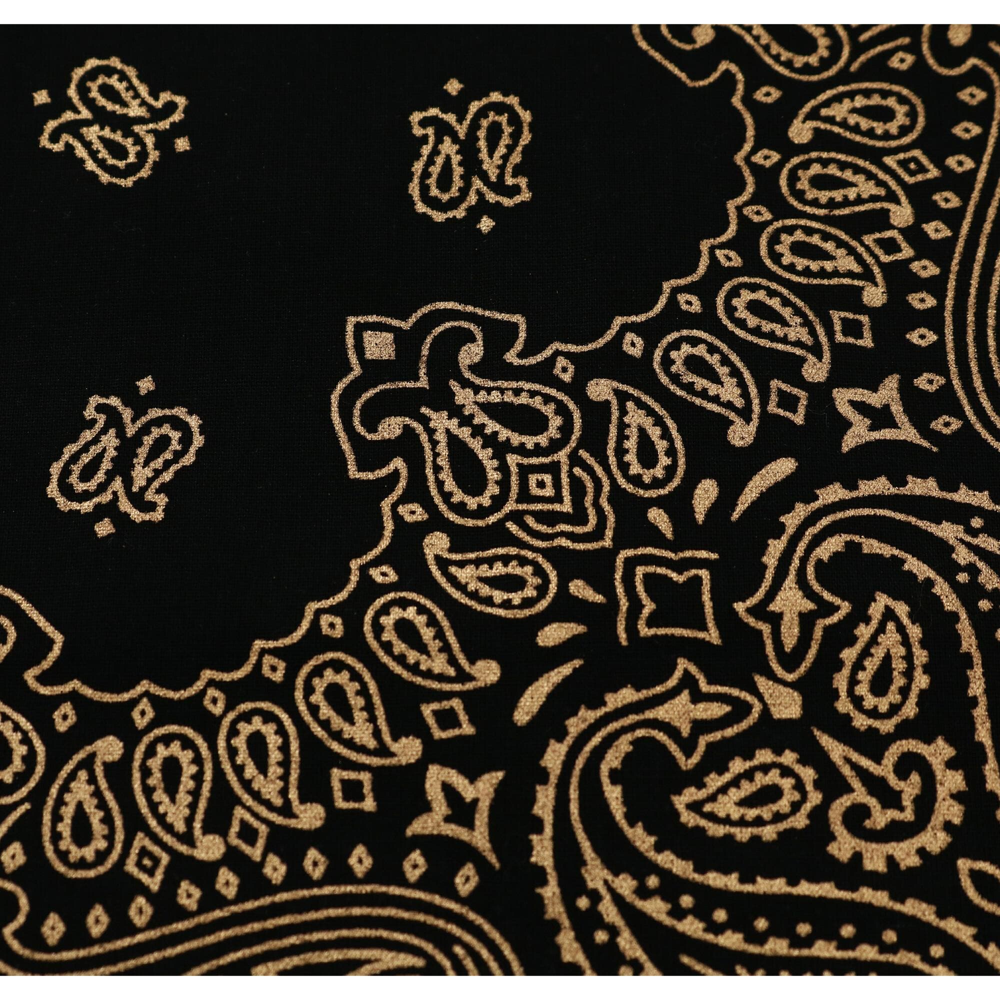 CTM® Metallic Gold Paisley Print Bandana - Black