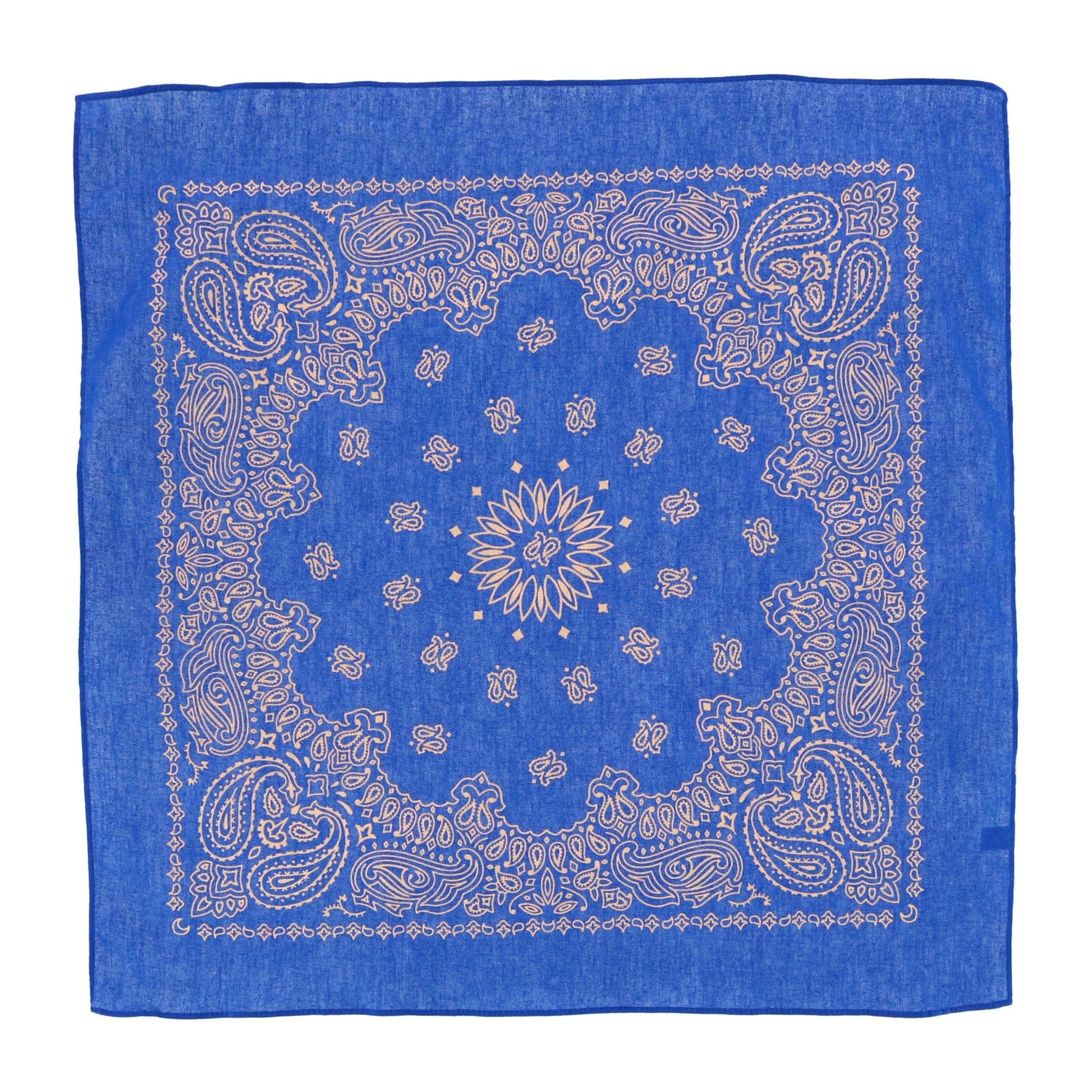 CTM® Metallic Gold Paisley Print Bandana - Blue