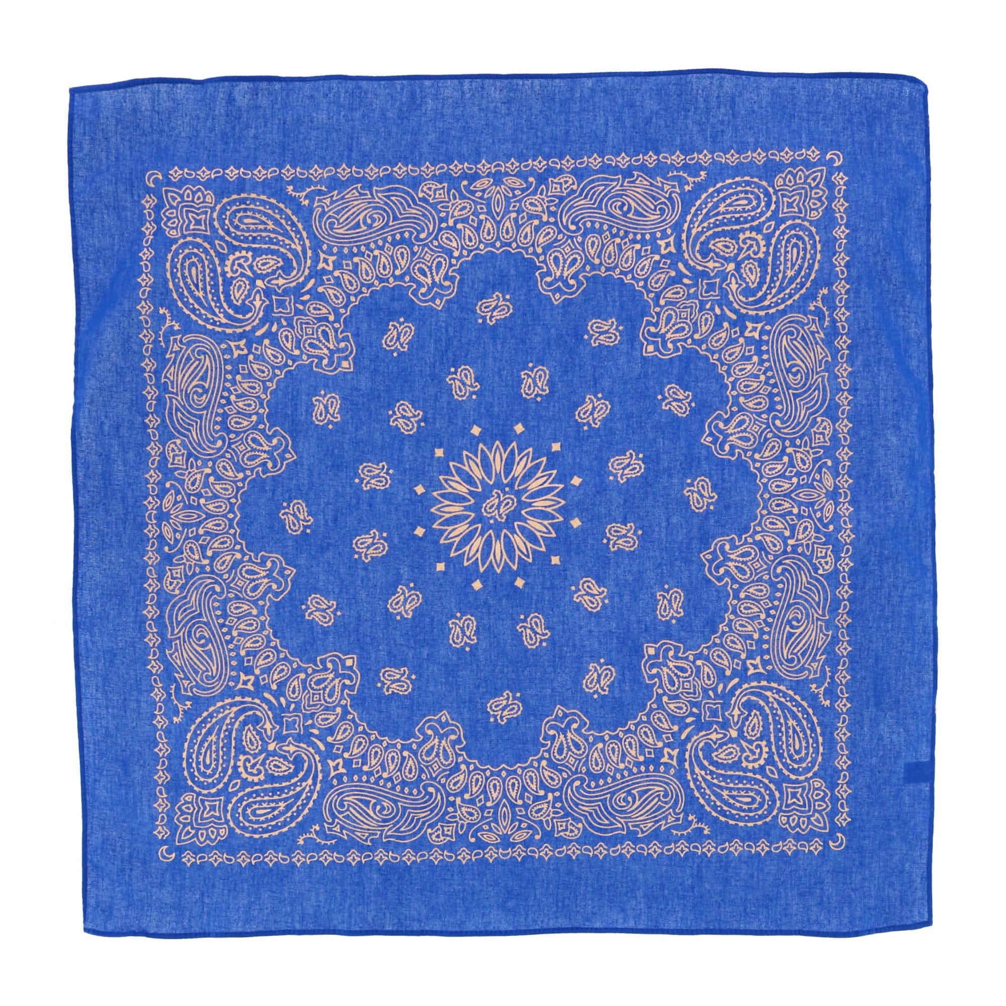 CTM® Metallic Gold Paisley Print Bandana - Blue