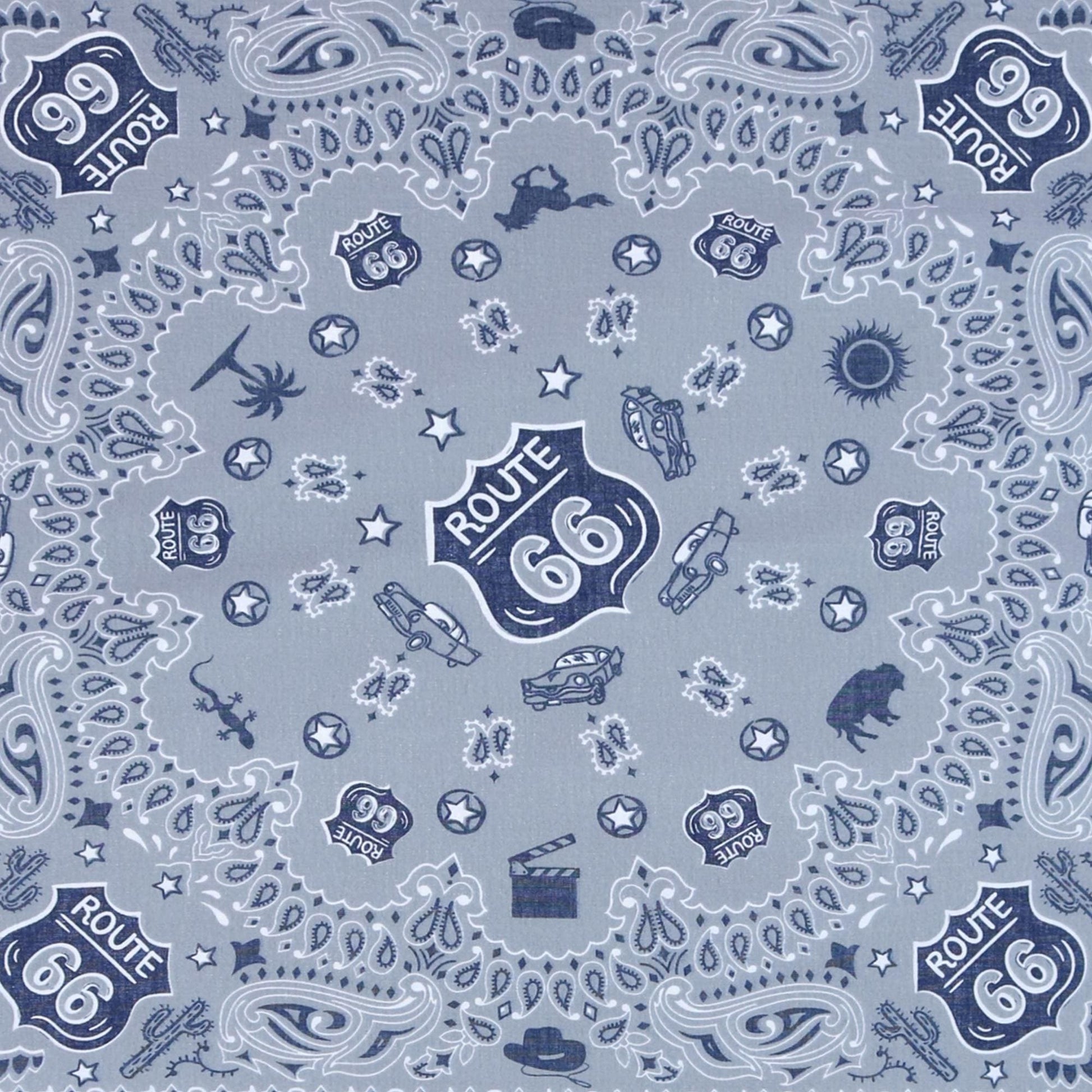 CTM® Route 66 Bandana - Gray