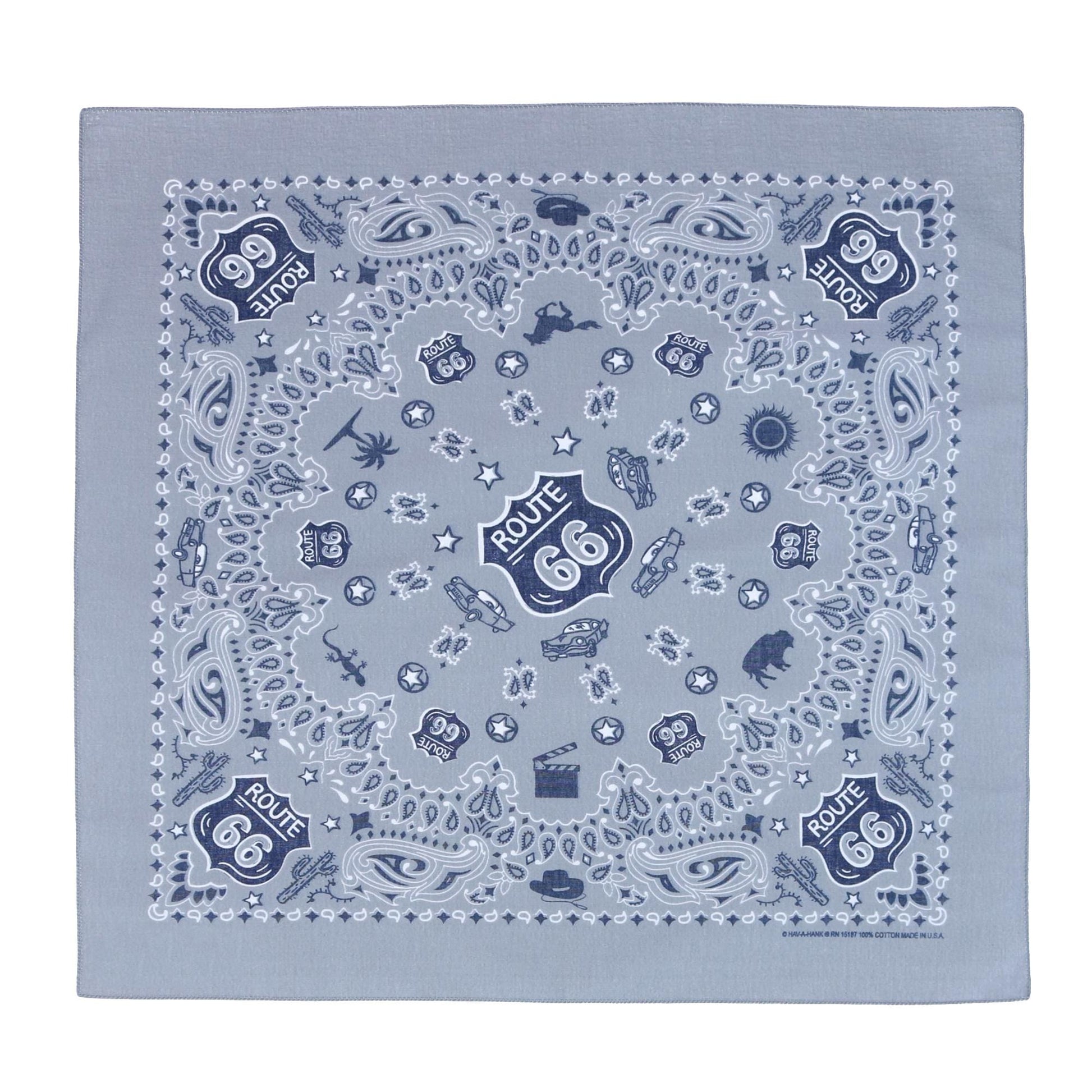 CTM® Route 66 Bandana - Gray