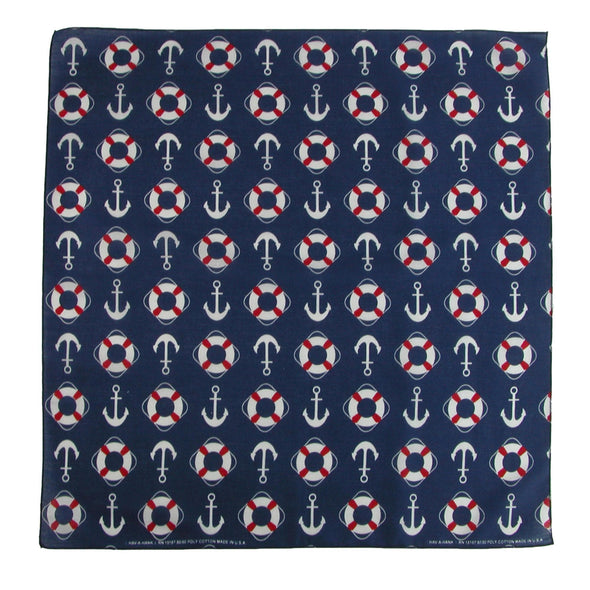 Life Preserver and Anchor Nautical Bandana