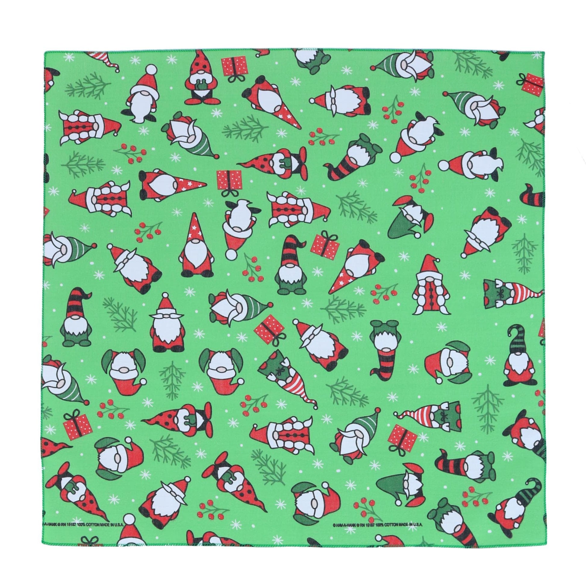 CTM® Holiday Gnomes Bandana - Green