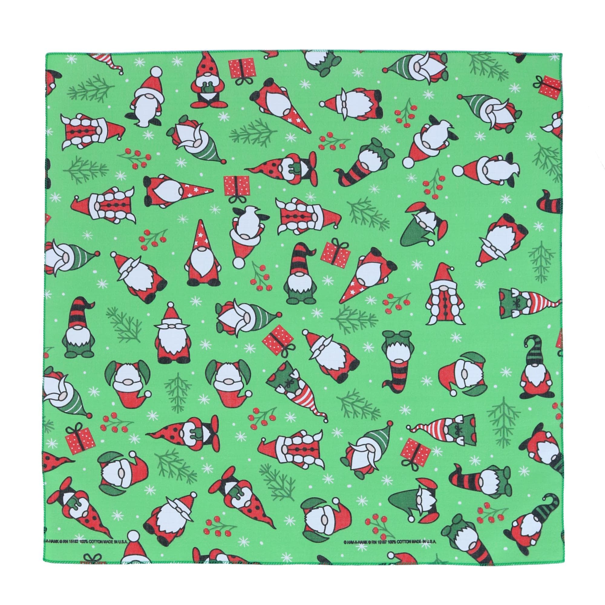 CTM® Holiday Gnomes Bandana - Green