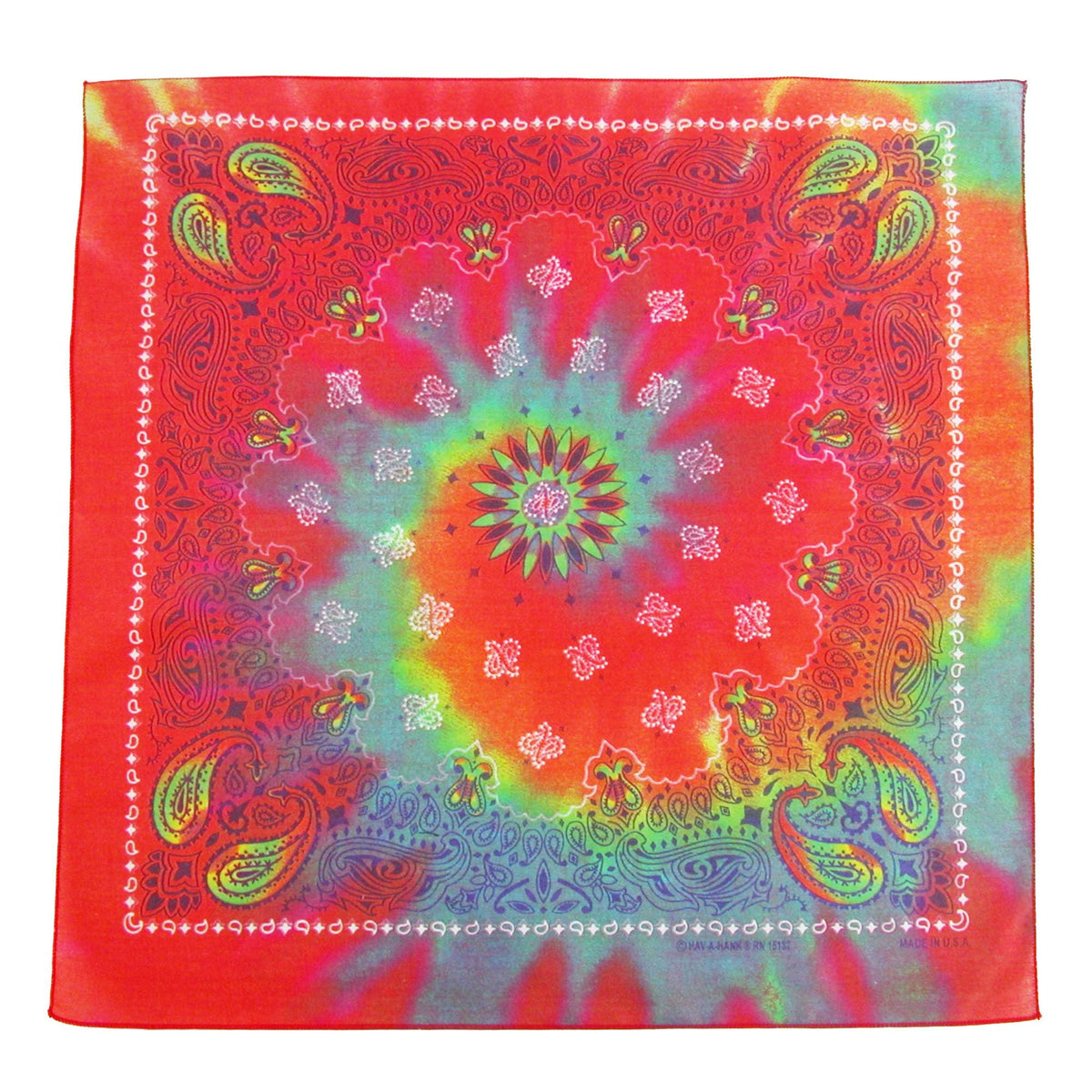 Tie Dye Paisley Print Bandana by CTM | Bandanas at BeltOutlet.com