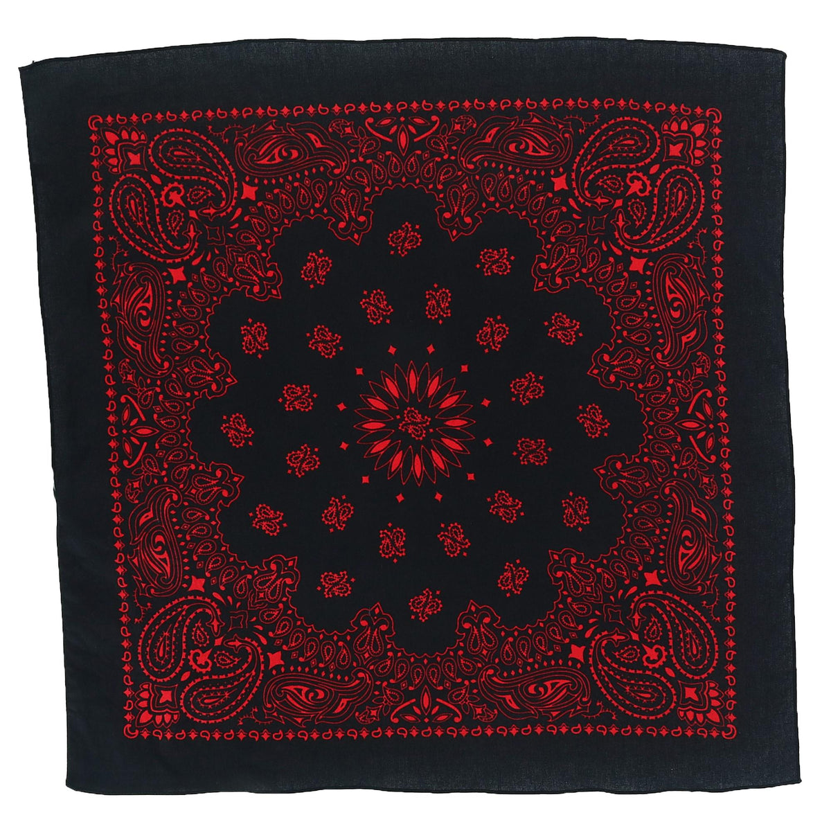 CTM® 27 Inch Austin Paisley Print Bandana - Black/Red