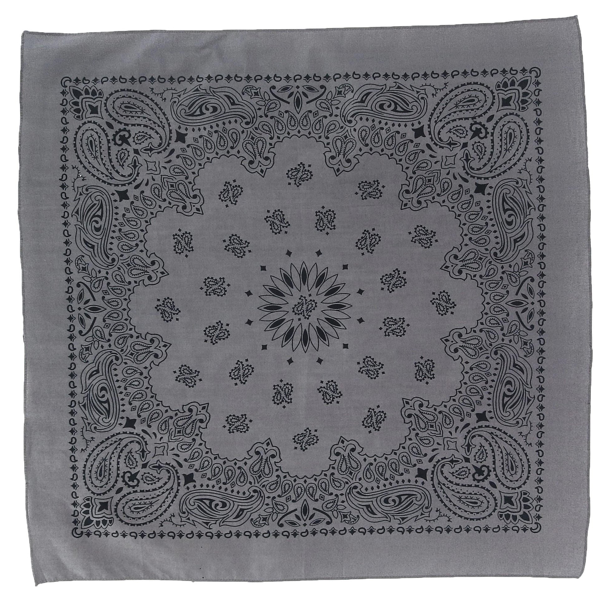 CTM® 27 Inch Austin Paisley Print Bandana - Charcoal/Grey