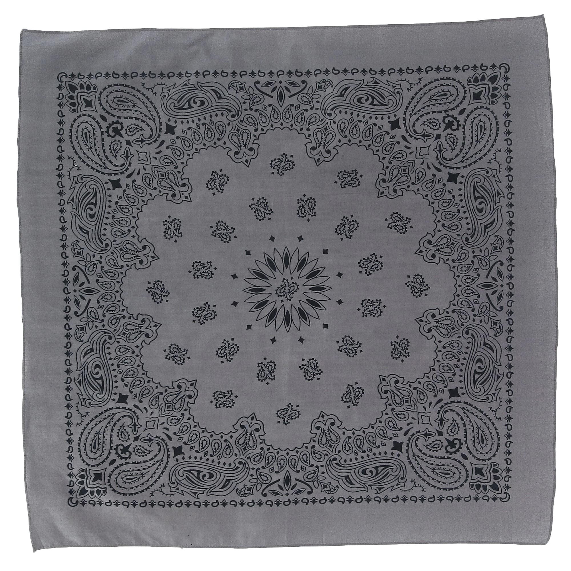 CTM® 27 Inch Austin Paisley Print Bandana - Charcoal/Grey