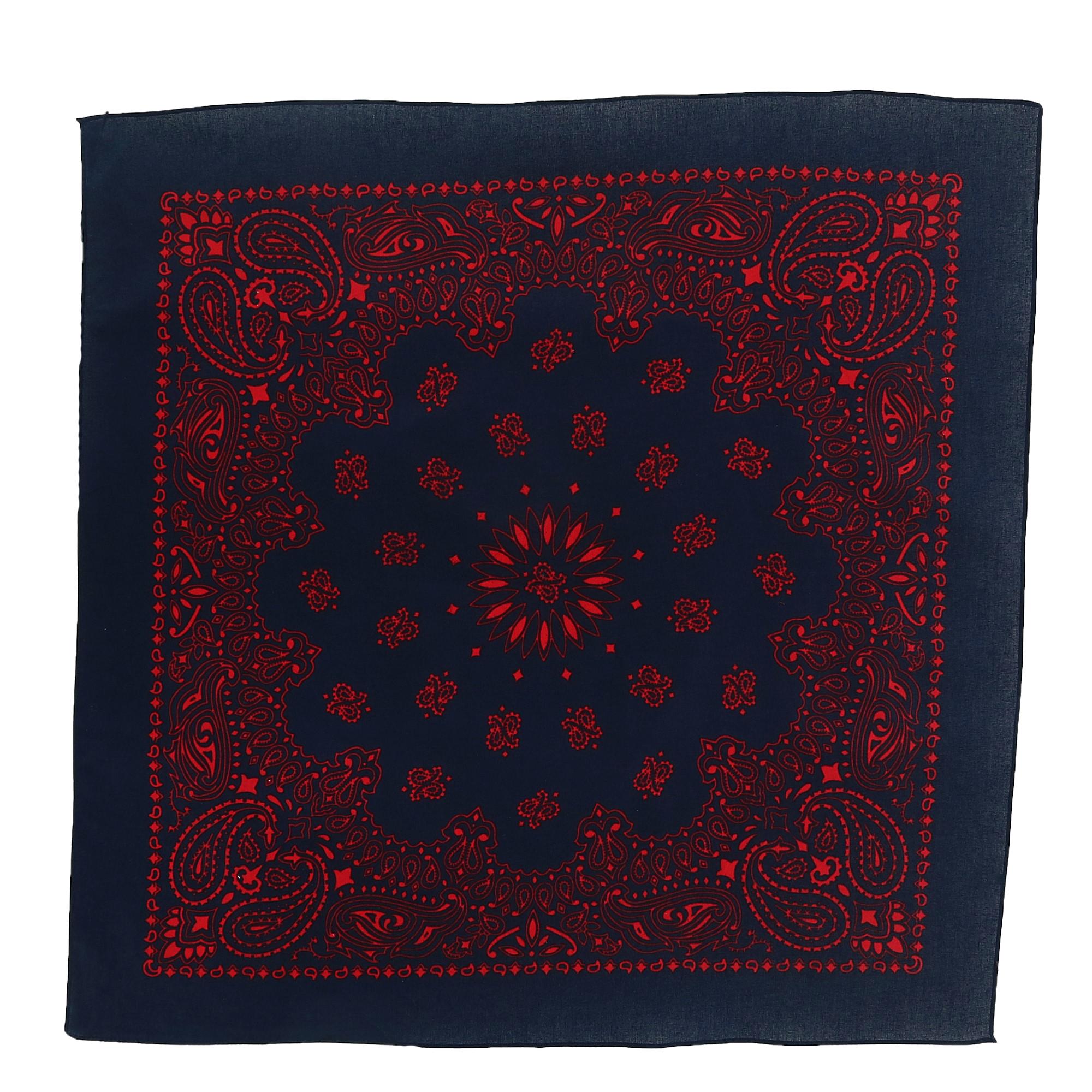 CTM® 27 Inch Austin Paisley Print Bandana - Navy/Red