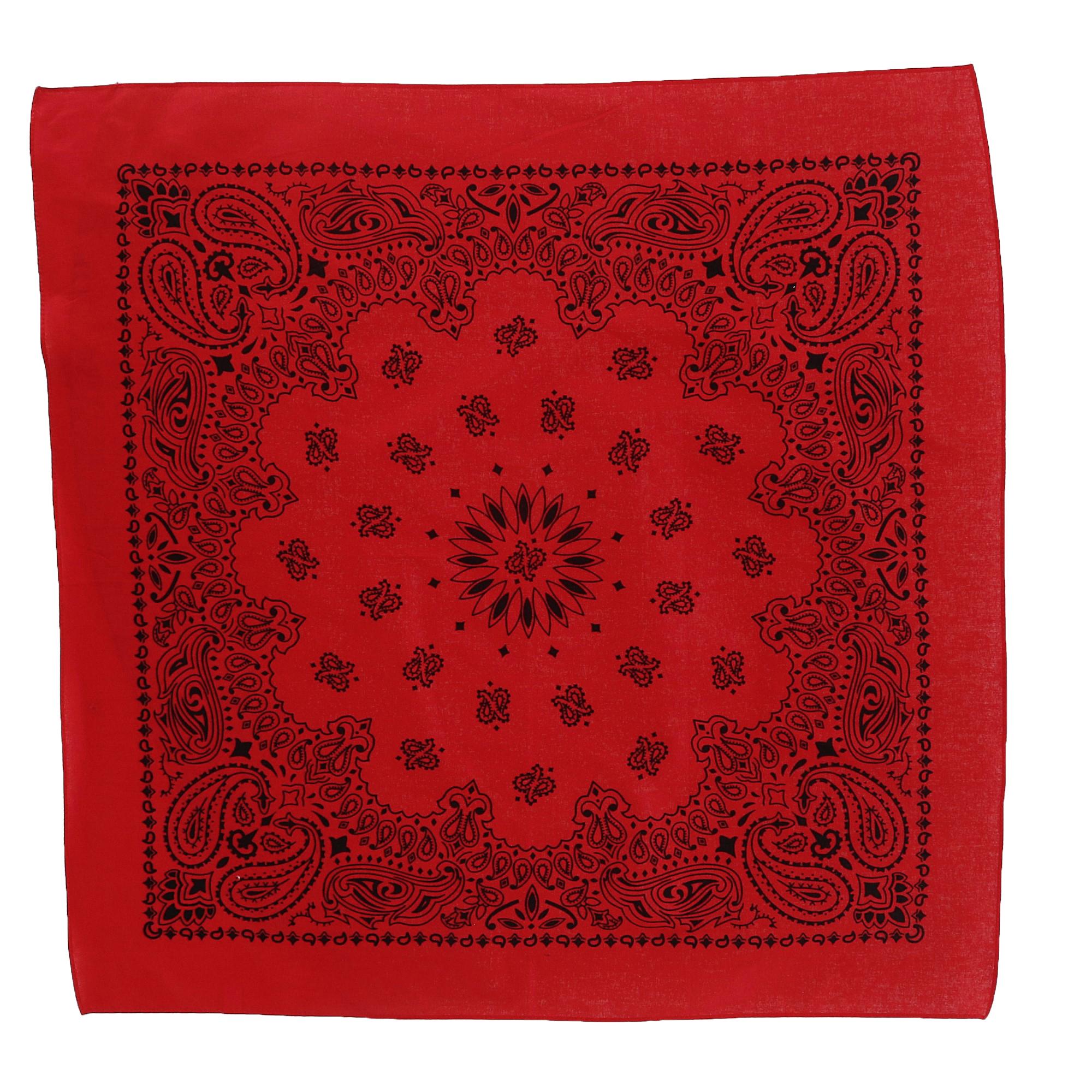 CTM® 27 Inch Austin Paisley Print Bandana - Red/Black