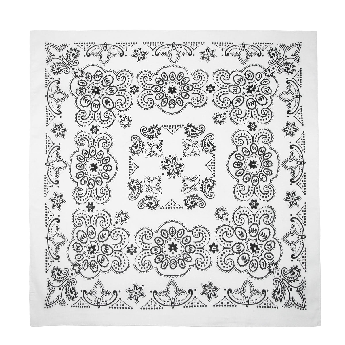 CTM® 27 Inch Extra Large Cotton Paisley Bandana (Pack of 6) - White