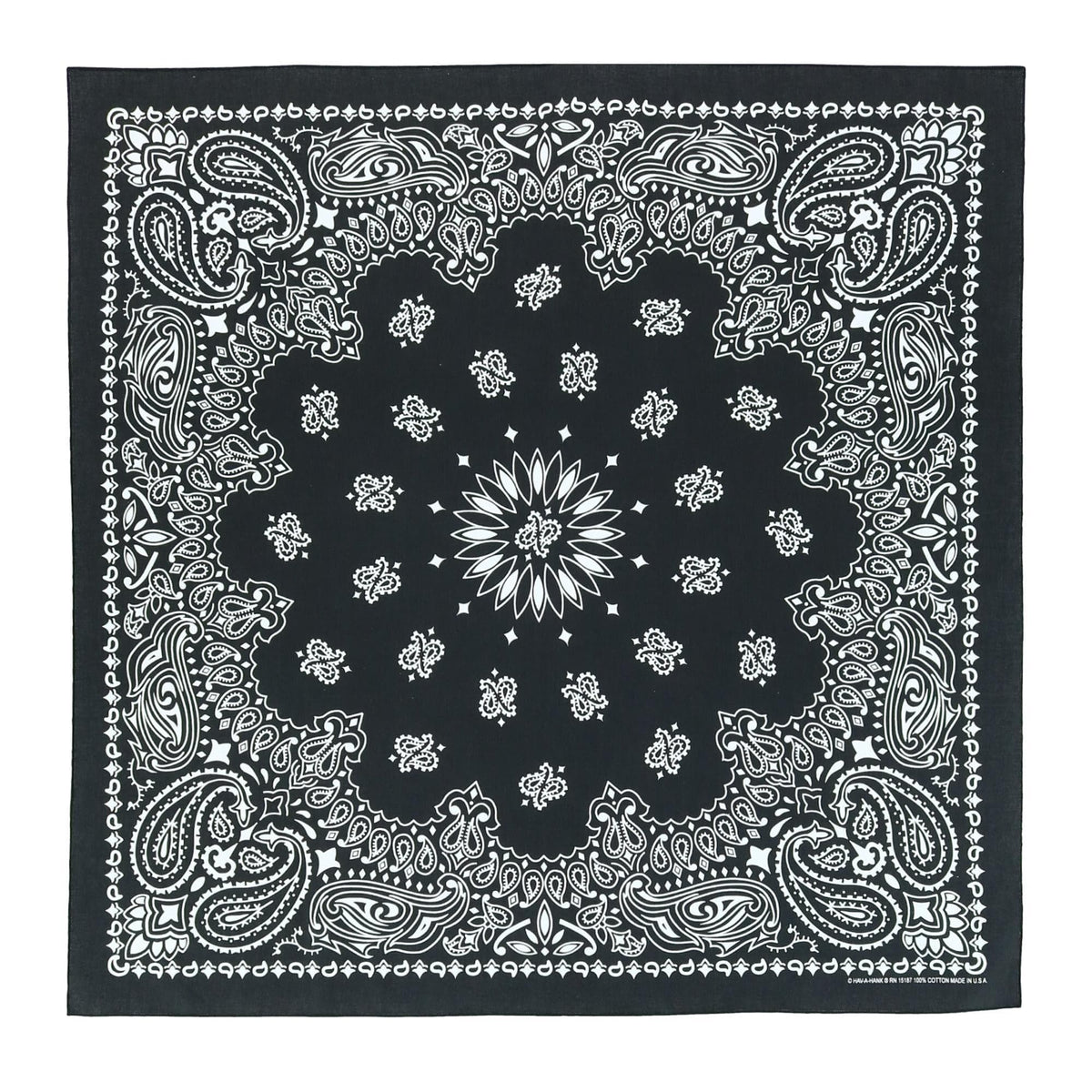 CTM® Unisex Cotton Giant-Danna 35 Inch Large Bandana - Black