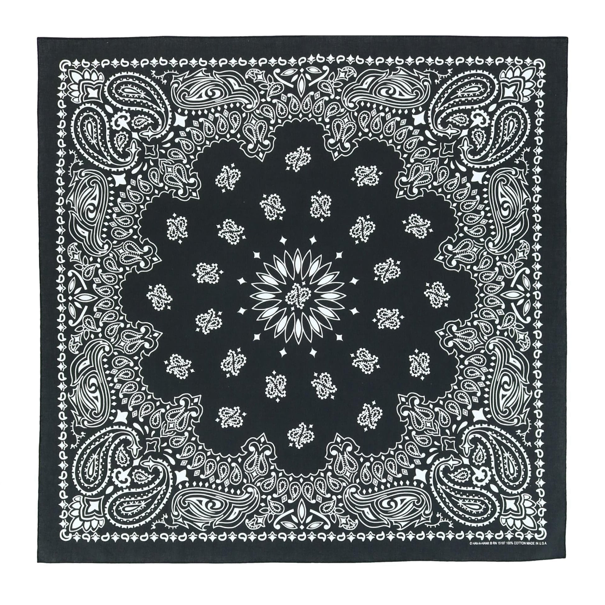 CTM® Cotton Giant-Danna Large Bandanas (Pack of 3) - Black