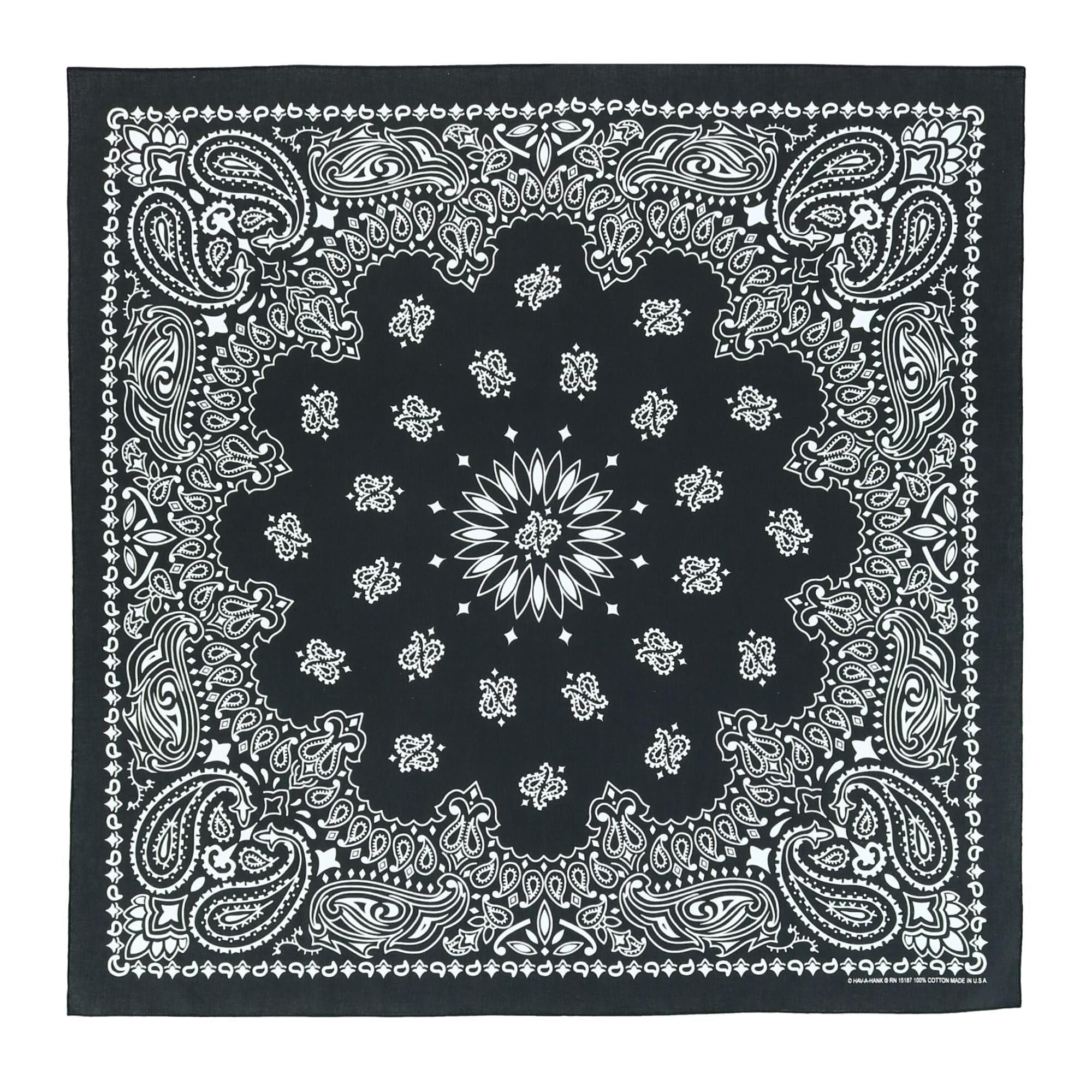 CTM® Cotton Giant-Danna Large Bandanas (Pack of 3) - Black