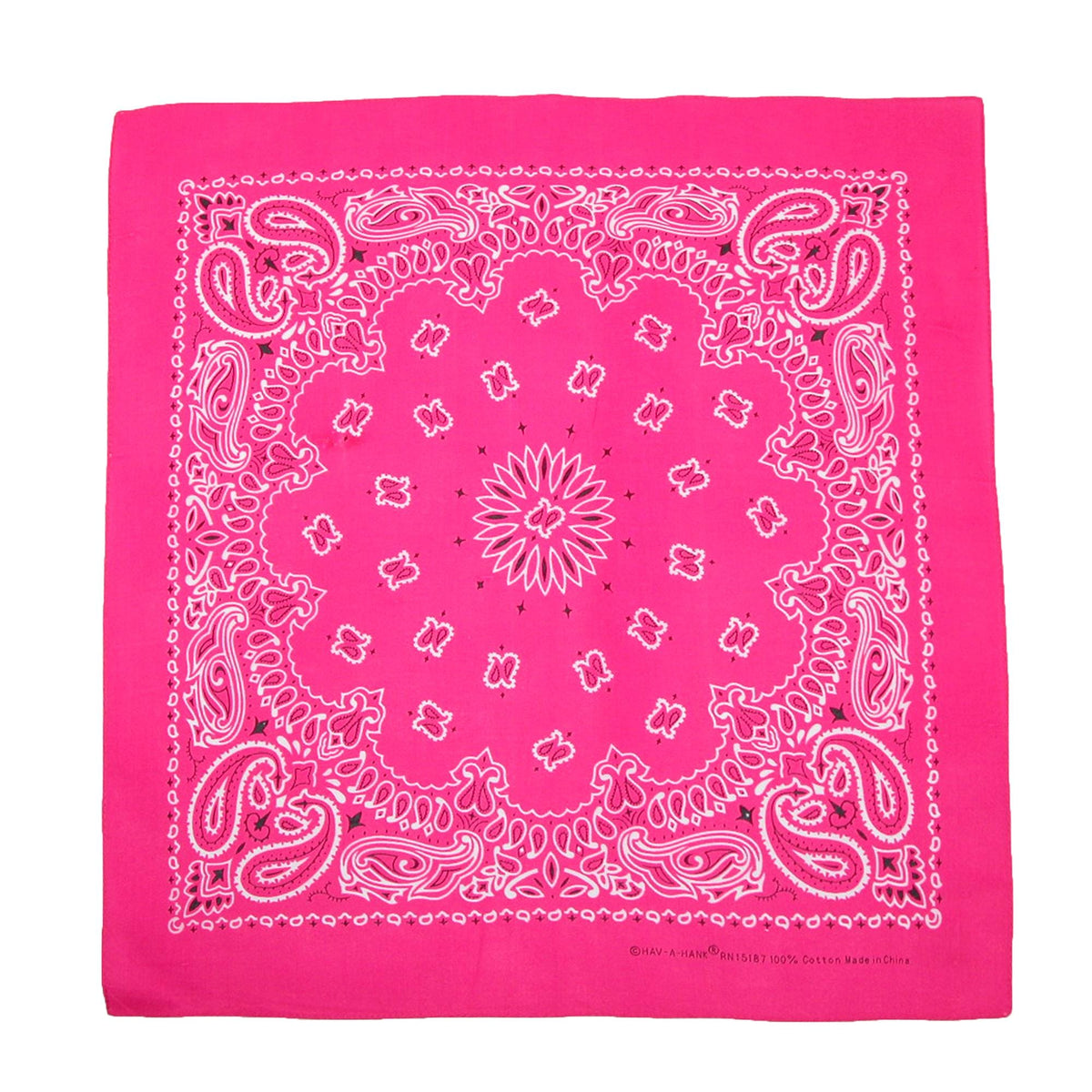 CTM® Cotton Neon Paisley Bandanas - Hot Pink