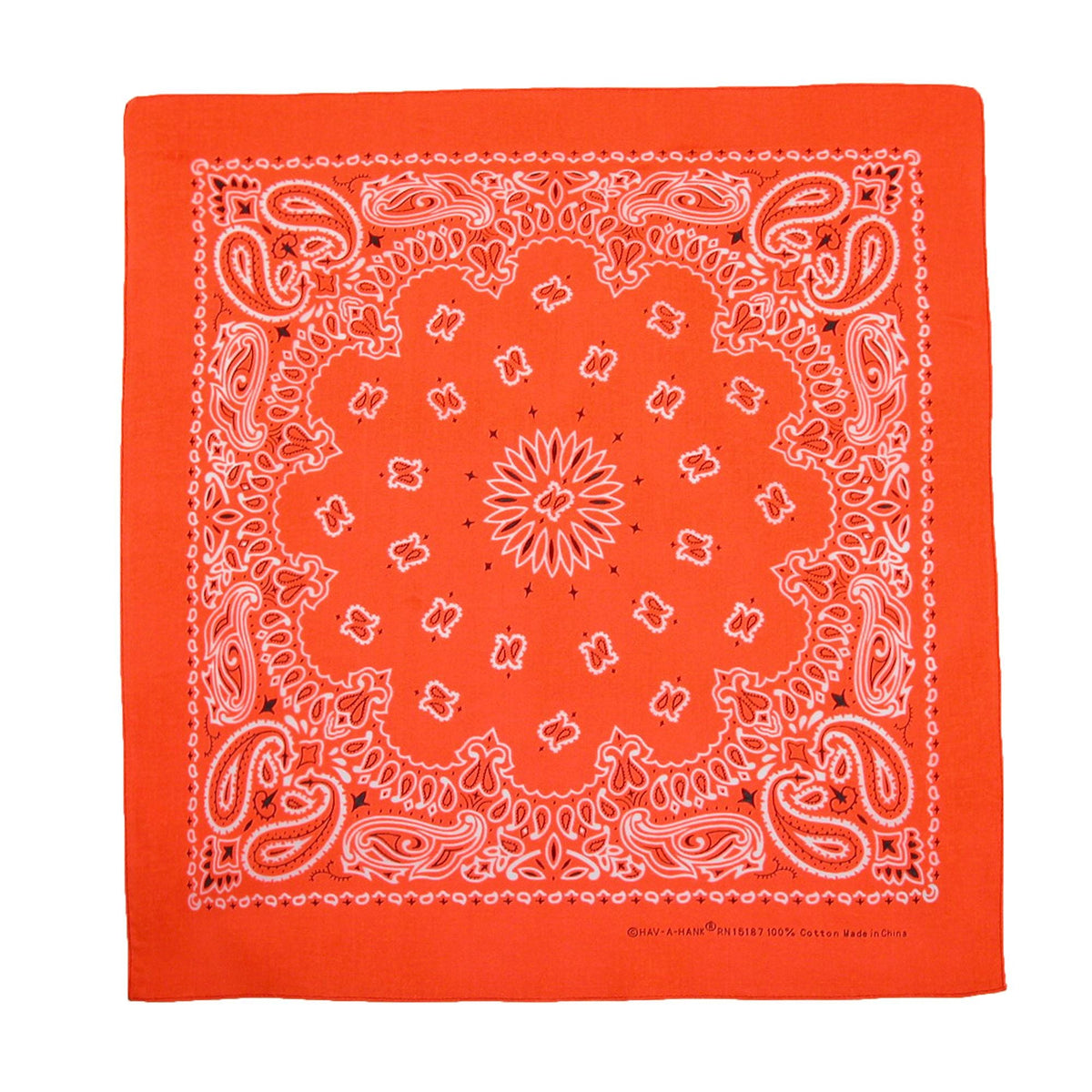 CTM® Cotton Neon Paisley Bandanas - Orange