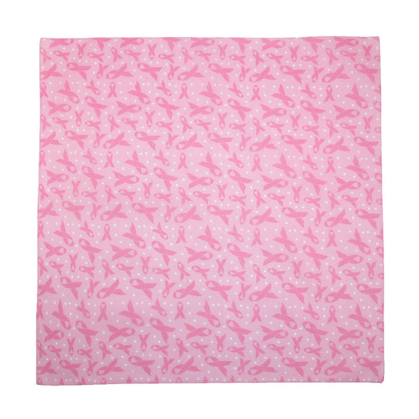 CTM® Women's Cotton Pink Ribbon Breast Cancer Awareness Bandanas