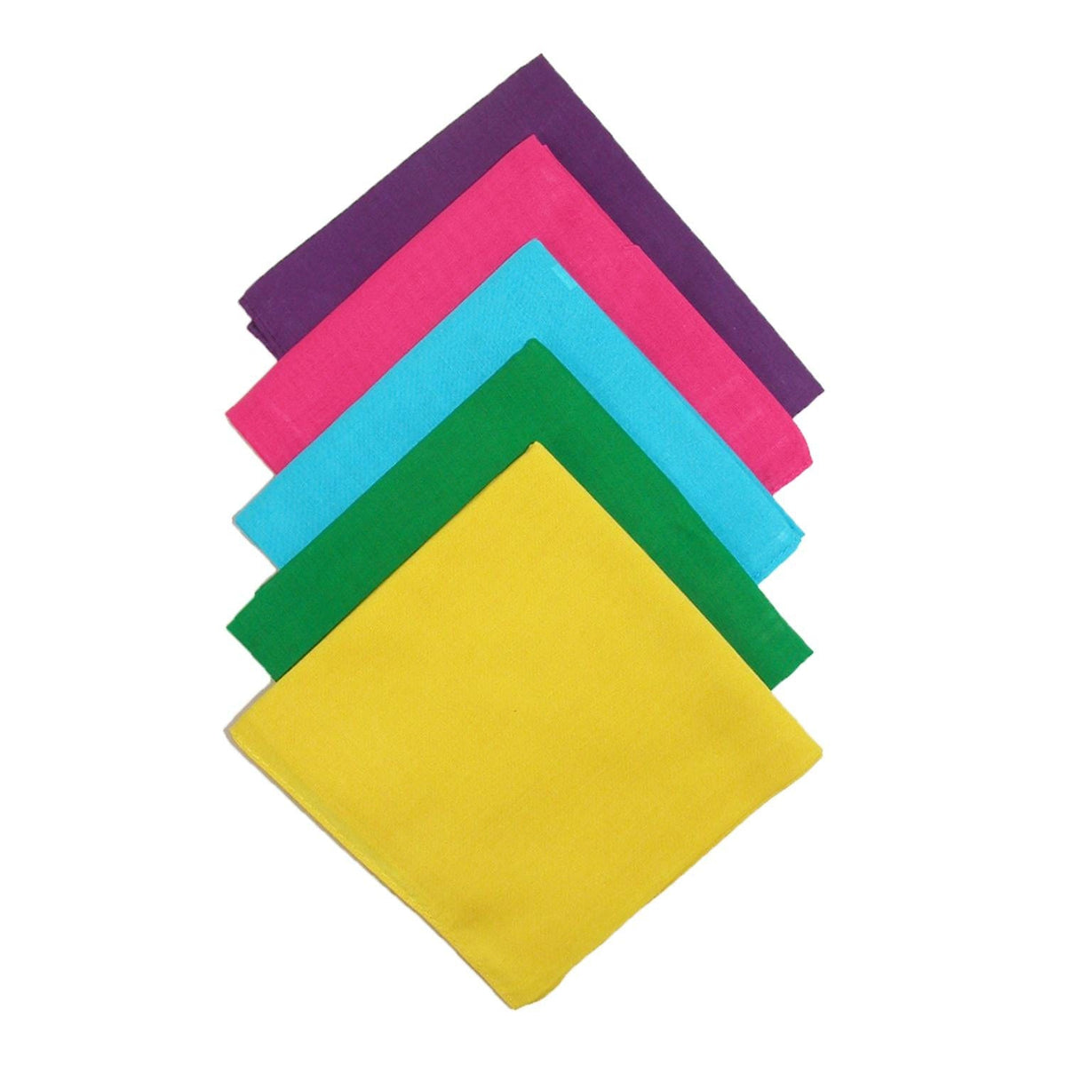 CTM® Multi Color Solid Bandanas (Pack of 5)