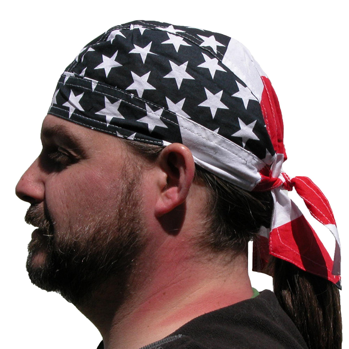 CTM® Men's Cotton American Flag Do Rag Cap - American Flag