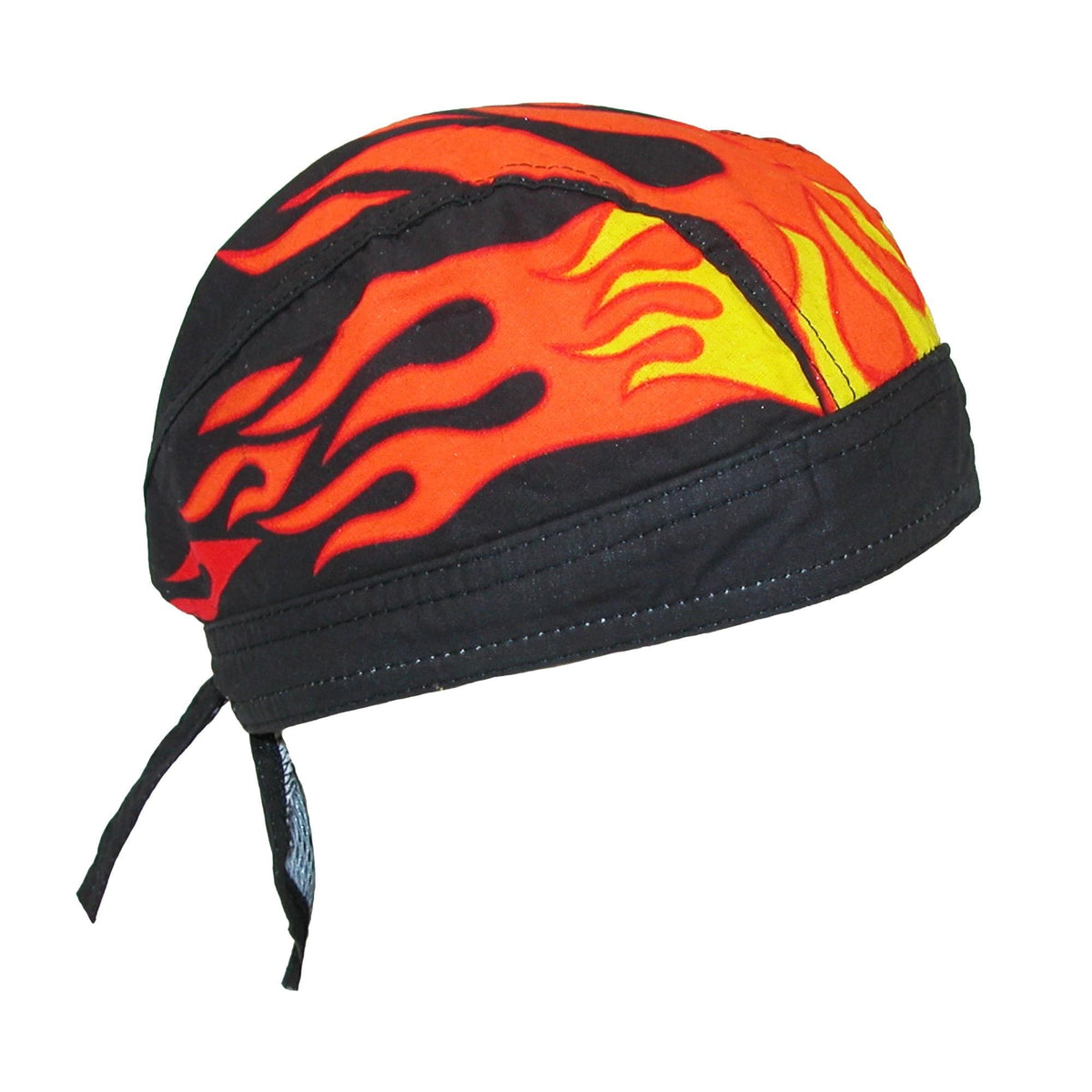 CTM® Men's Cotton Lined Flames Do Rag Cap - Men's Cotton Lined Flames Do Rag Cap