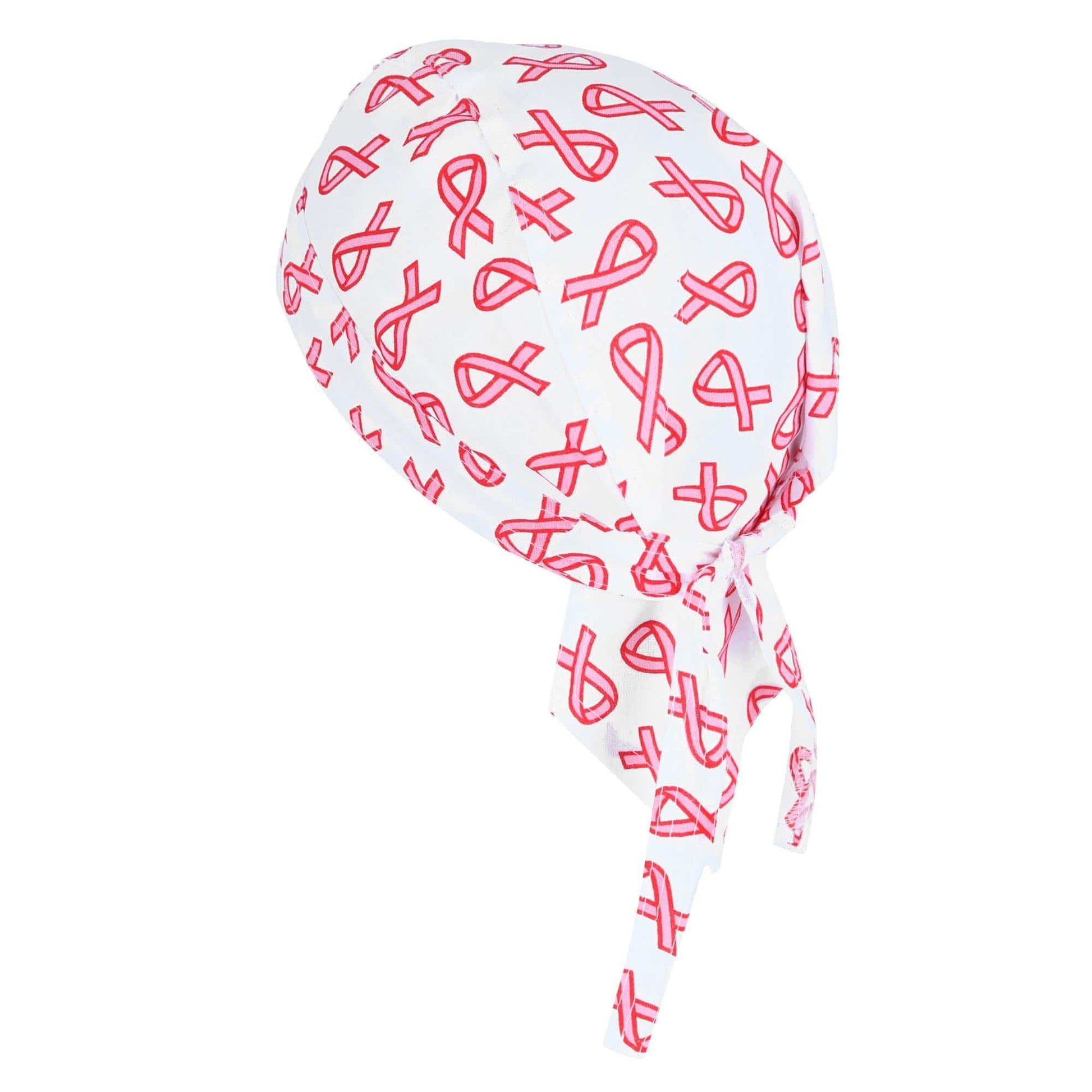 CTM® Premium Cotton Unlined Breast Cancer Pink Ribbon Do Rag - Premium Cotton Unlined Breast Cancer Pink Ribbon Do Rag