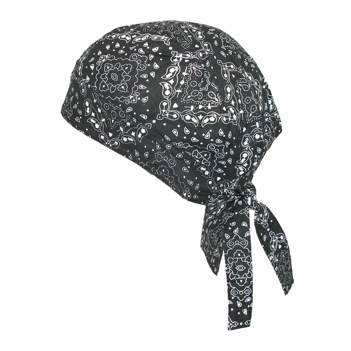 CTM® Men's Cotton Unlined Paisley Biker Do Rag Cap - Men's Cotton Unlined Paisley Biker Do Rag Cap