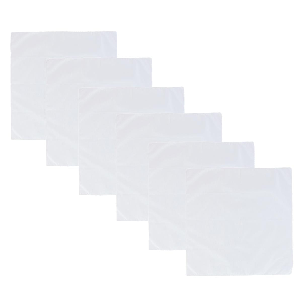 CTM® All Cotton 15x15 inch Solid White Cotton Handkerchief (6 Pack) - White