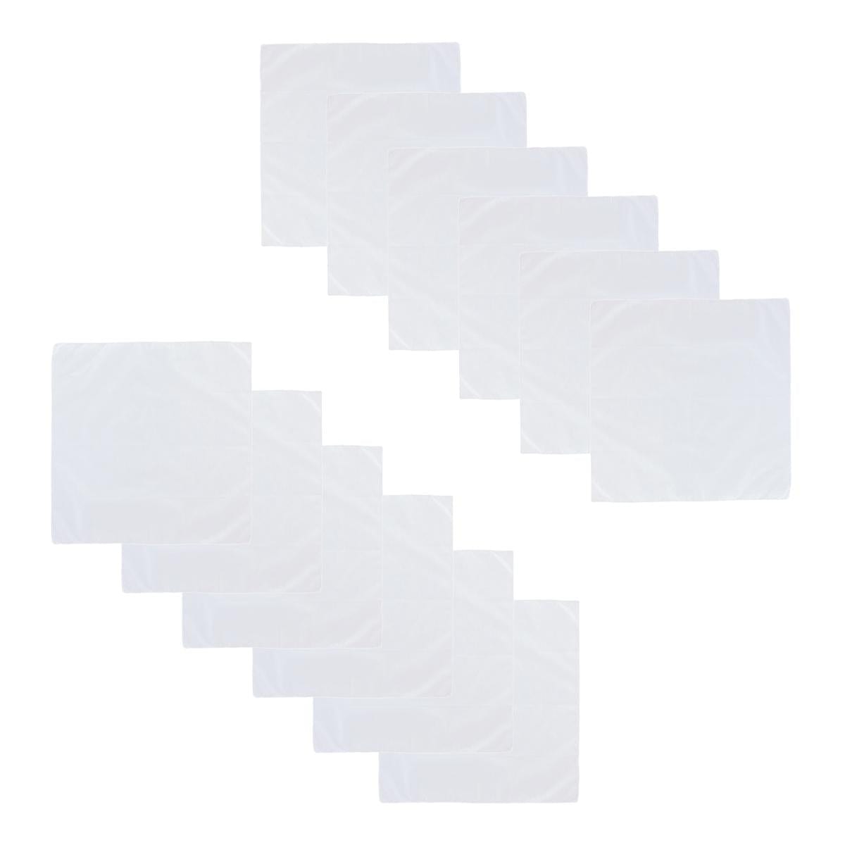 CTM® All Cotton 15x15 inch Solid White Cotton Handkerchief (12 Pack) - White