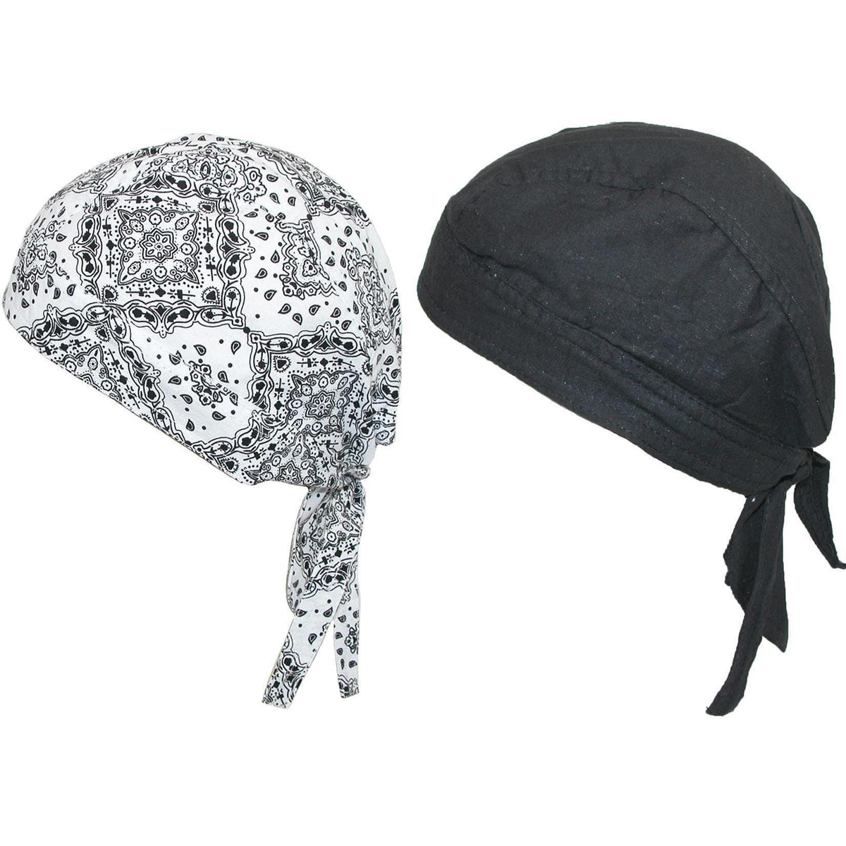 CTM® Cotton Premium Solid and Paisley Do Rag (Pack of 2)