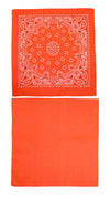 Cotton Solid and Paisley Print Neon Bandana Kit (Pack of 2)