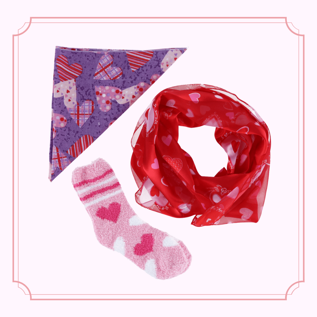 CTM® Plaid and Polka Dot Heart Bandana - Purple