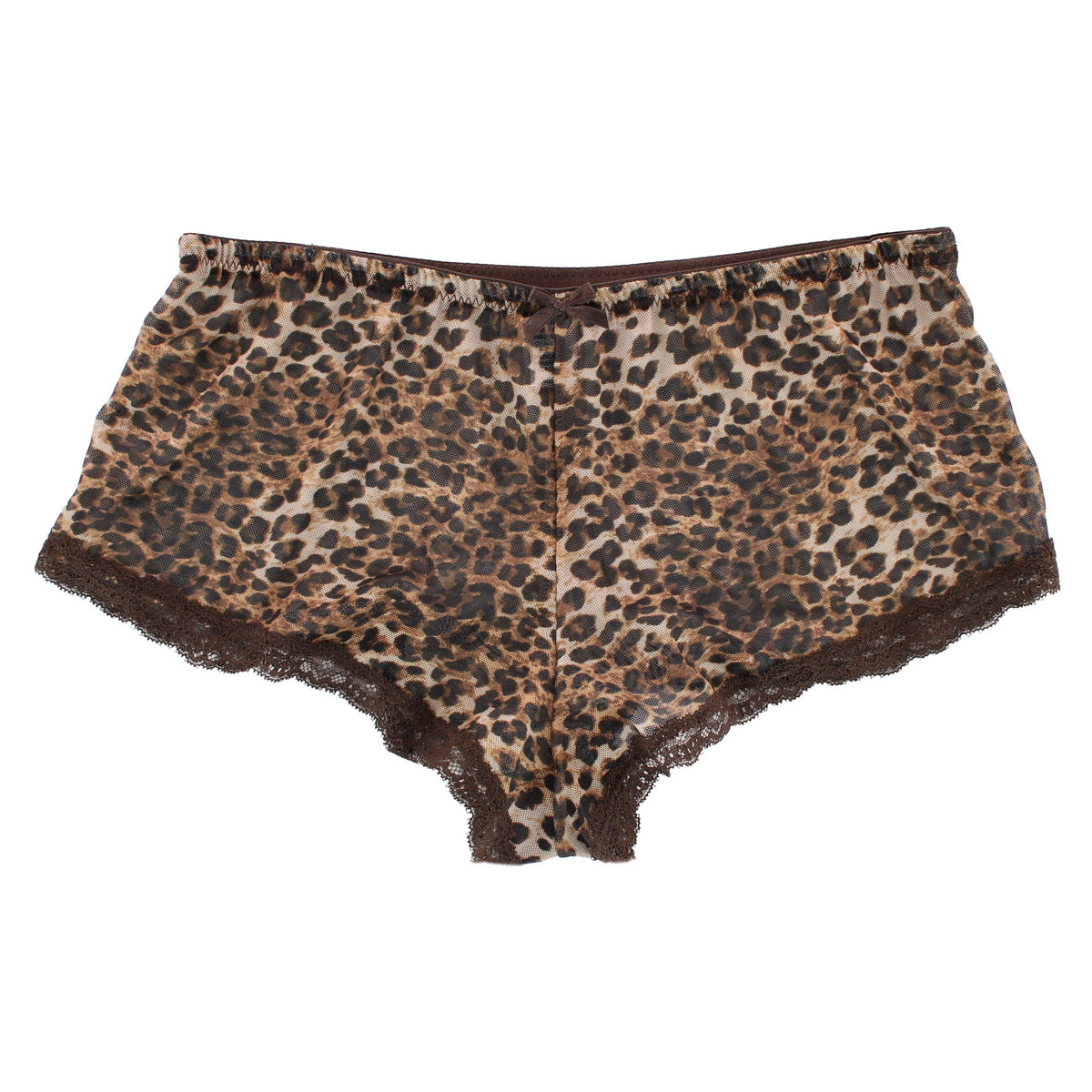 Carrie Amber Women's Flirty Cheetah Mesh Cami Daywear Set - Brown