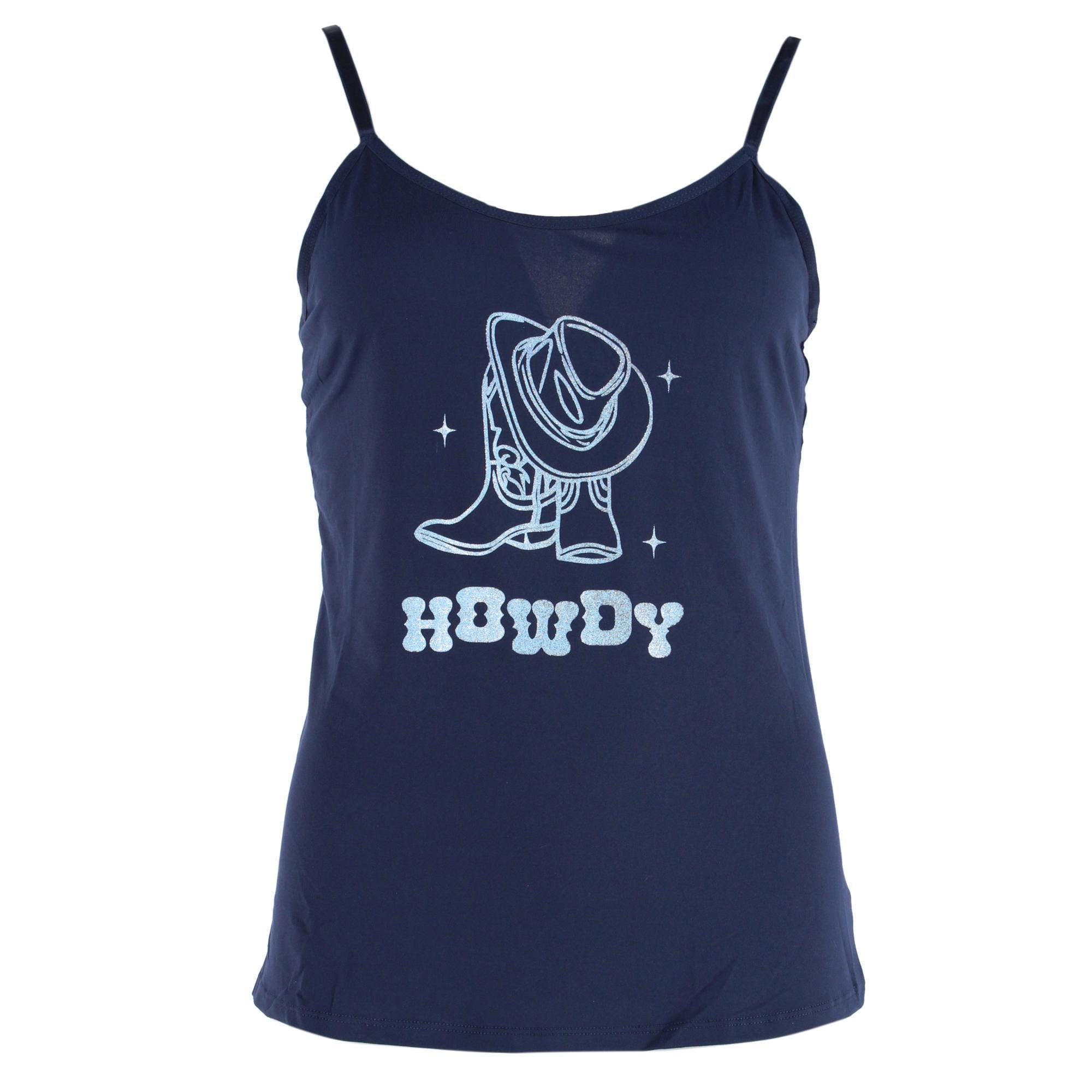 Spree Young Women's Cami Tank Top and Short Pajama Sleep Set - Navy