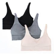 Women's Textured Rib Seamless Bra (3 Pack)