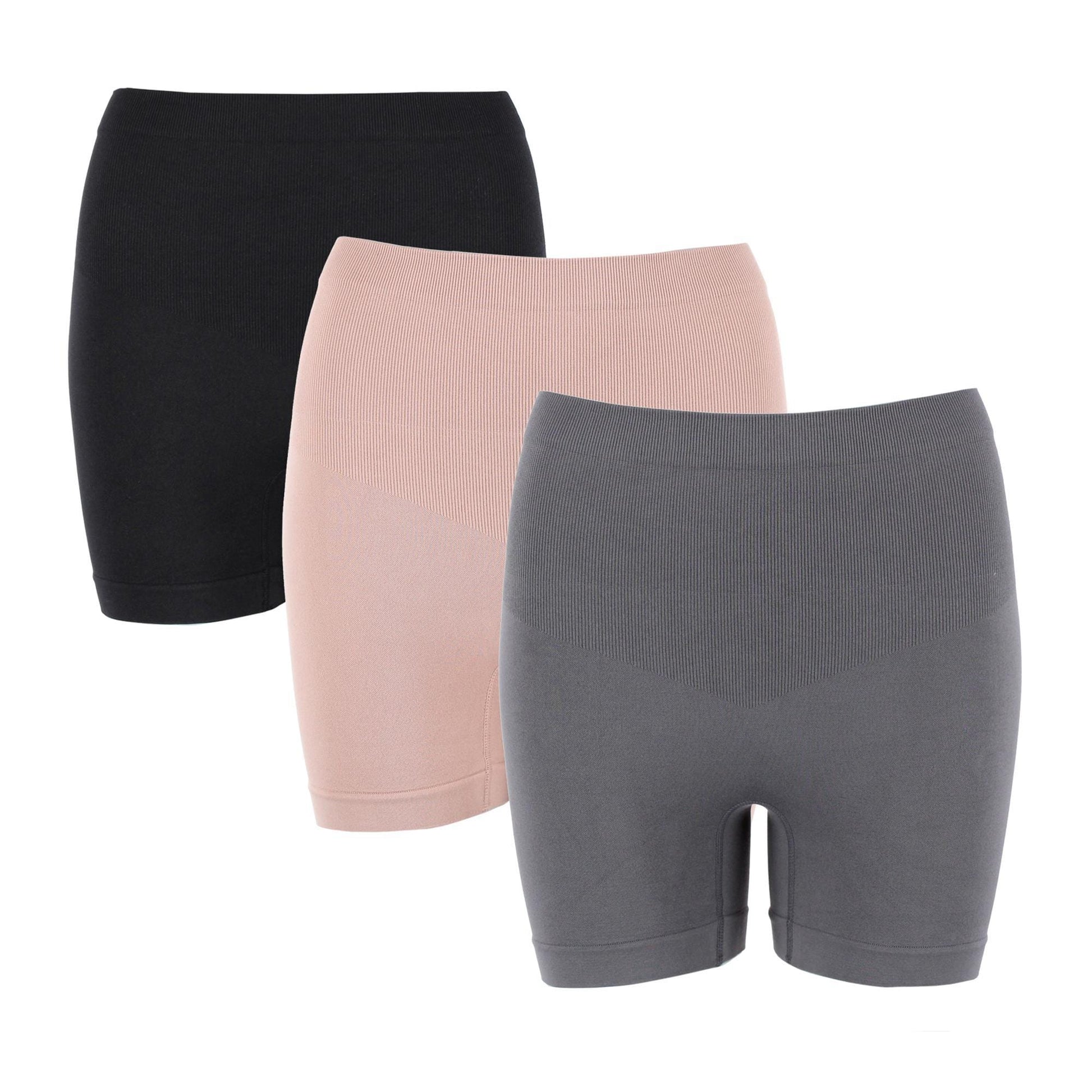 Carrie Amber Women's Seamless Shapewear Biker Shorts (3 Pack) - Multicolor
