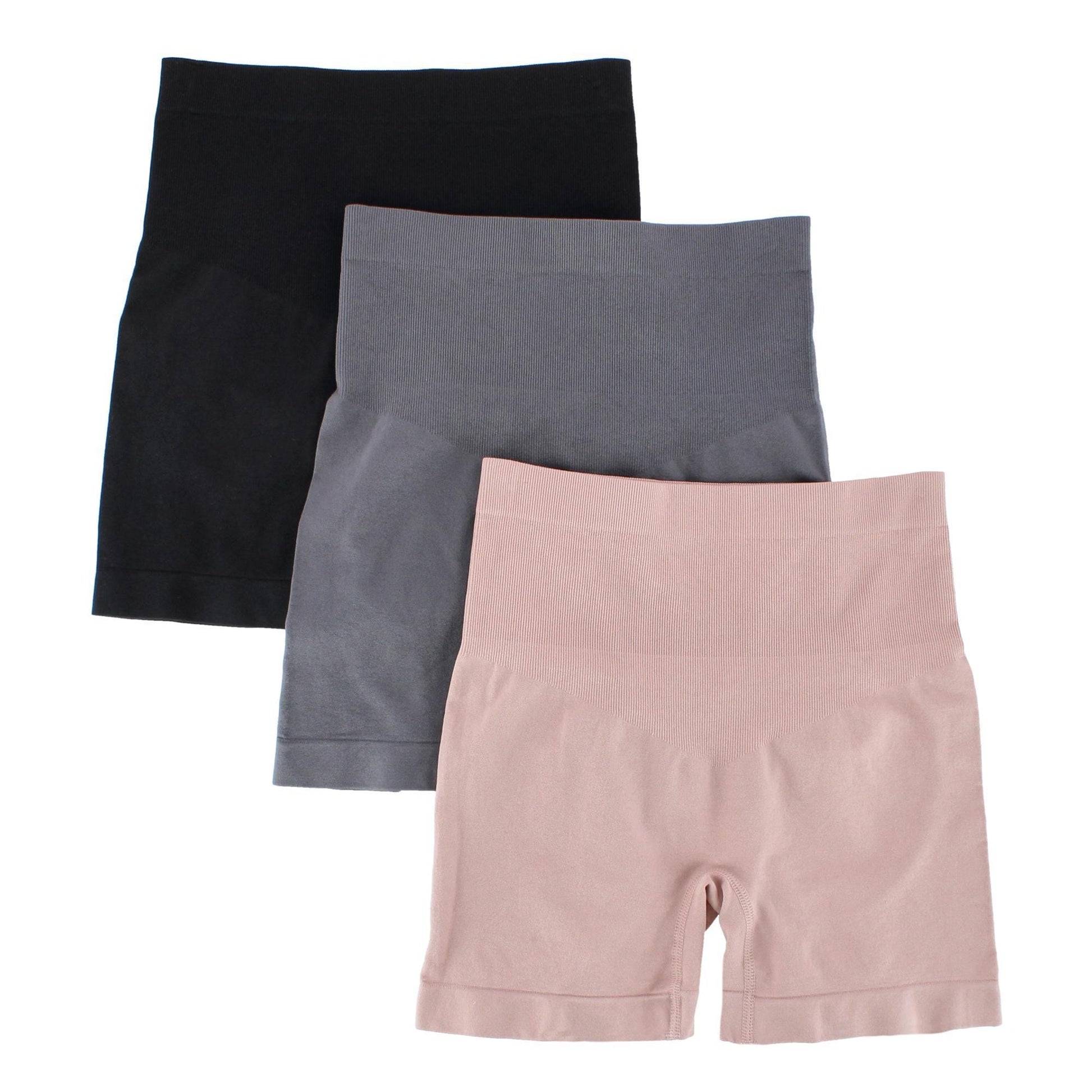 Carrie Amber Women's Seamless Shapewear Biker Shorts (3 Pack) - Multicolor