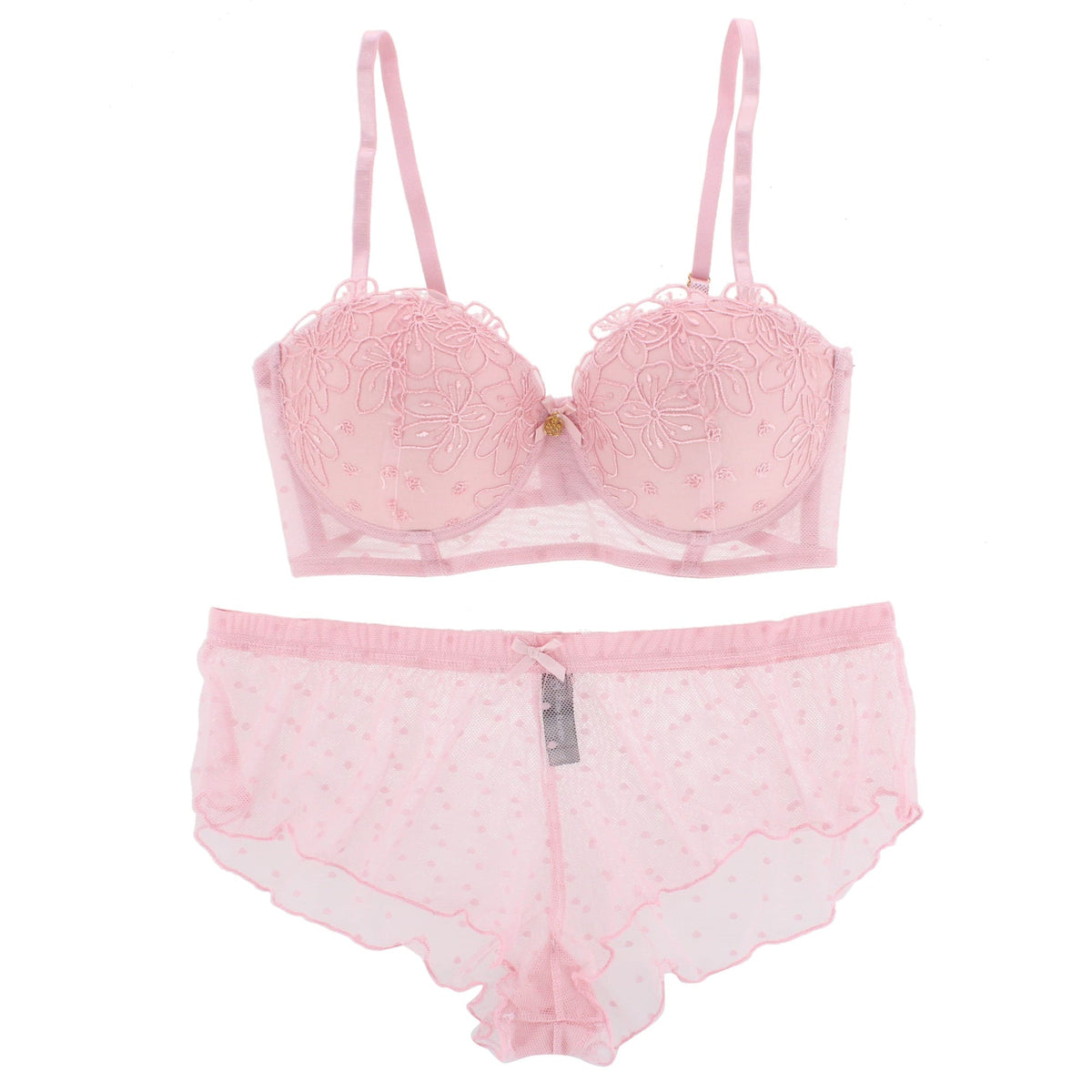 Daisy Fuentes Women's 2 Piece Ruffle Bra and Panty Set