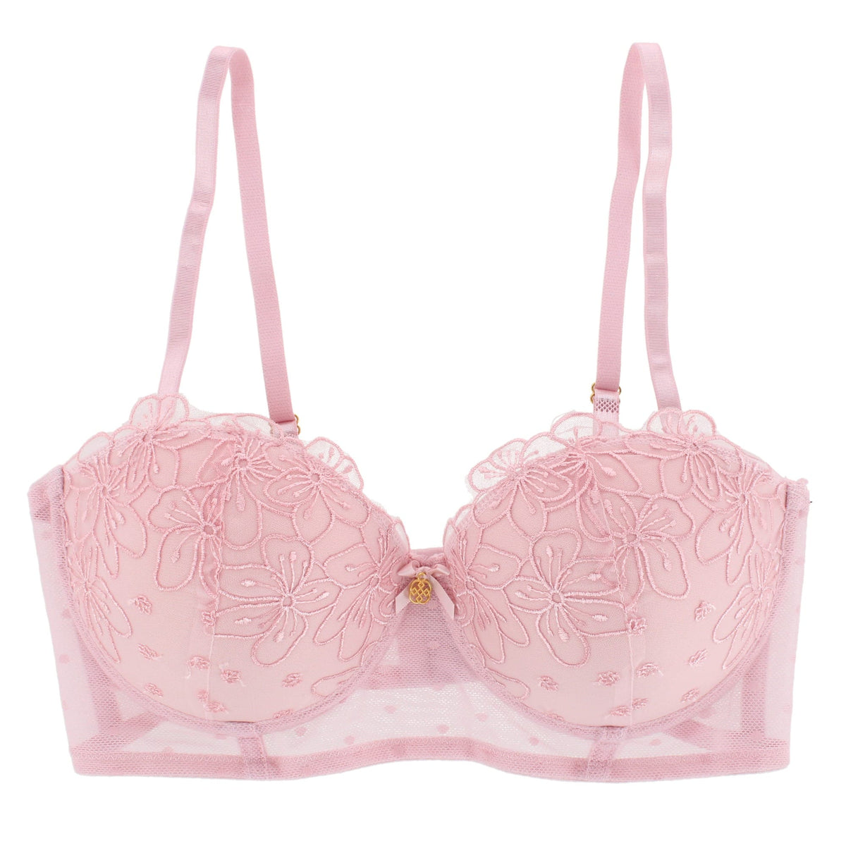 Daisy Fuentes Women's 2 Piece Ruffle Bra and Panty Set - Light Pink